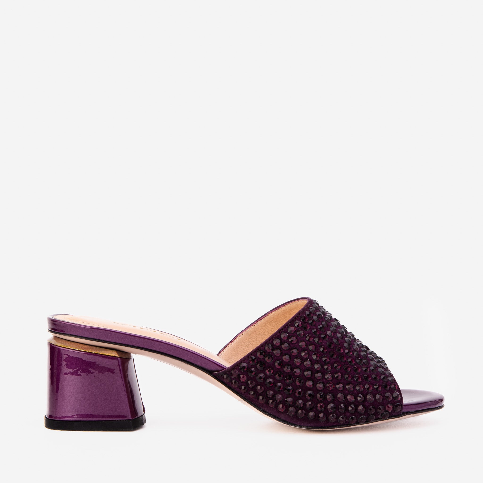 Vinci Leather Shoes The Ailano Purple Glitter Leather Women Sandal