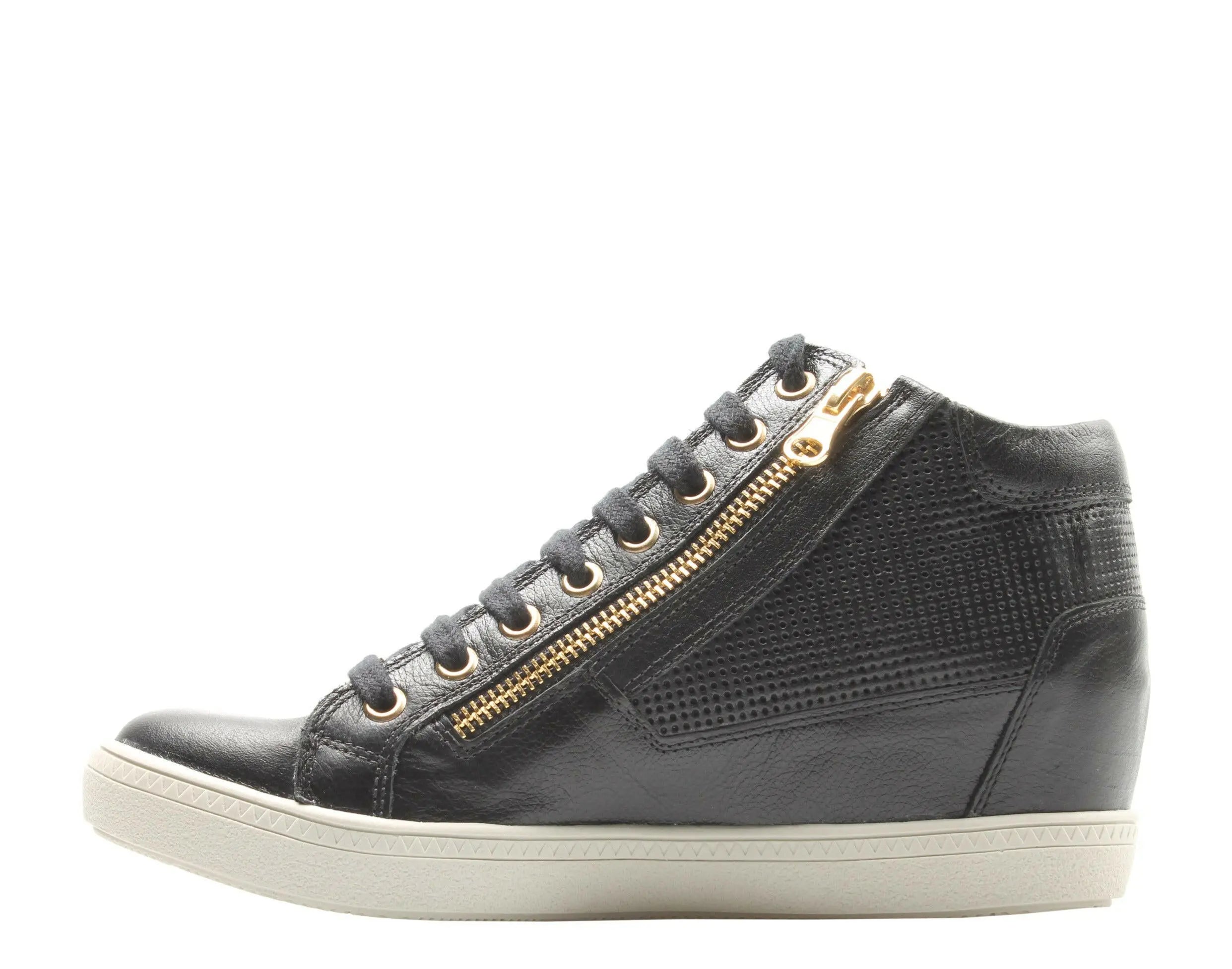 Chocolat Blu Barbo Wedge Sneaker Women's Leather Black