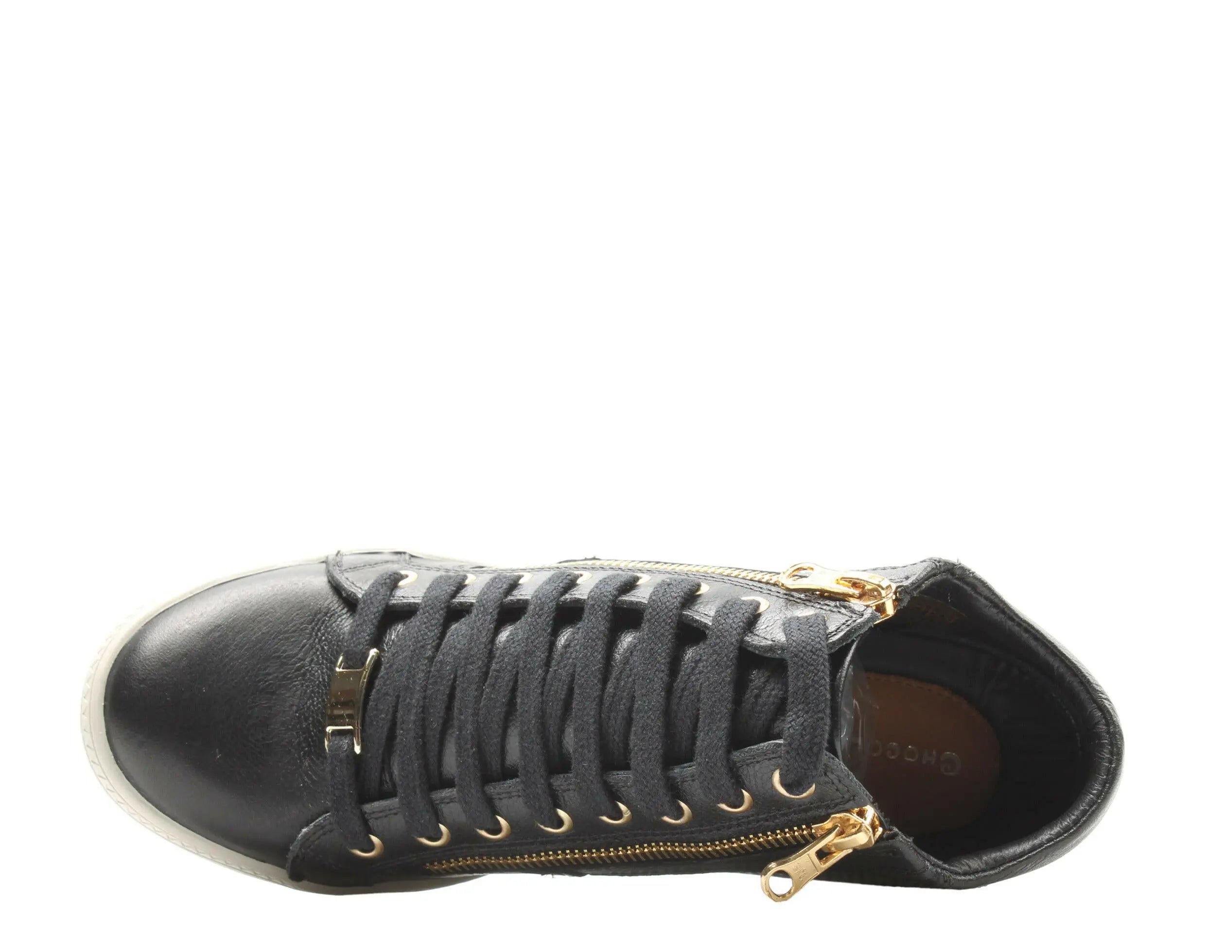 Chocolat Blu Barbo Wedge Sneaker Women's Leather Black