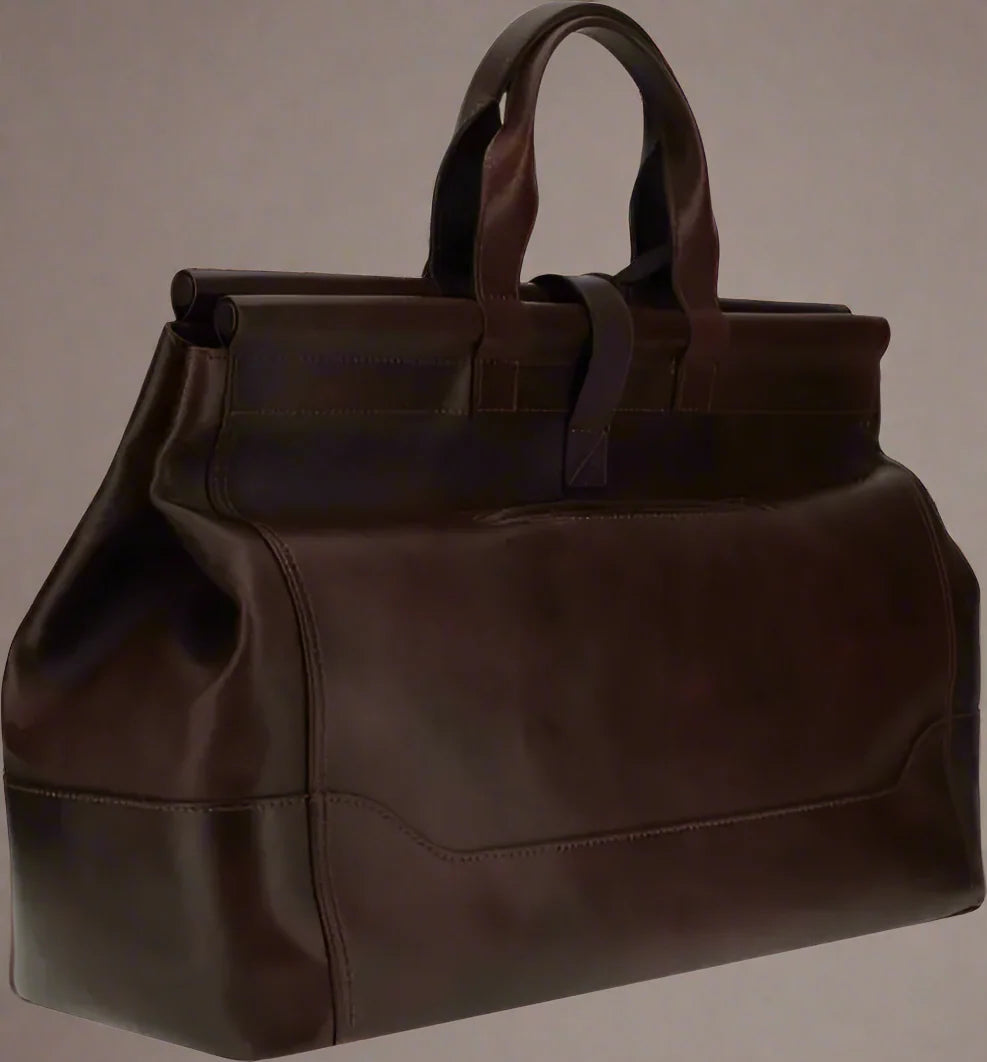 Brunello Cucinelli men's brown Leather Travel Bag