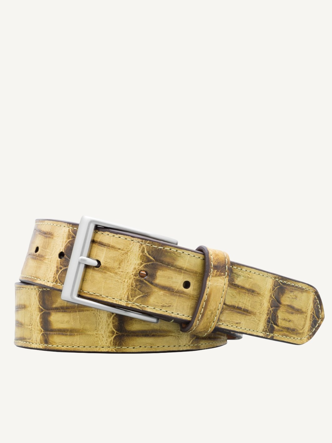 Vintage Crocodile Tail Belt Genuine Crocodile Leather