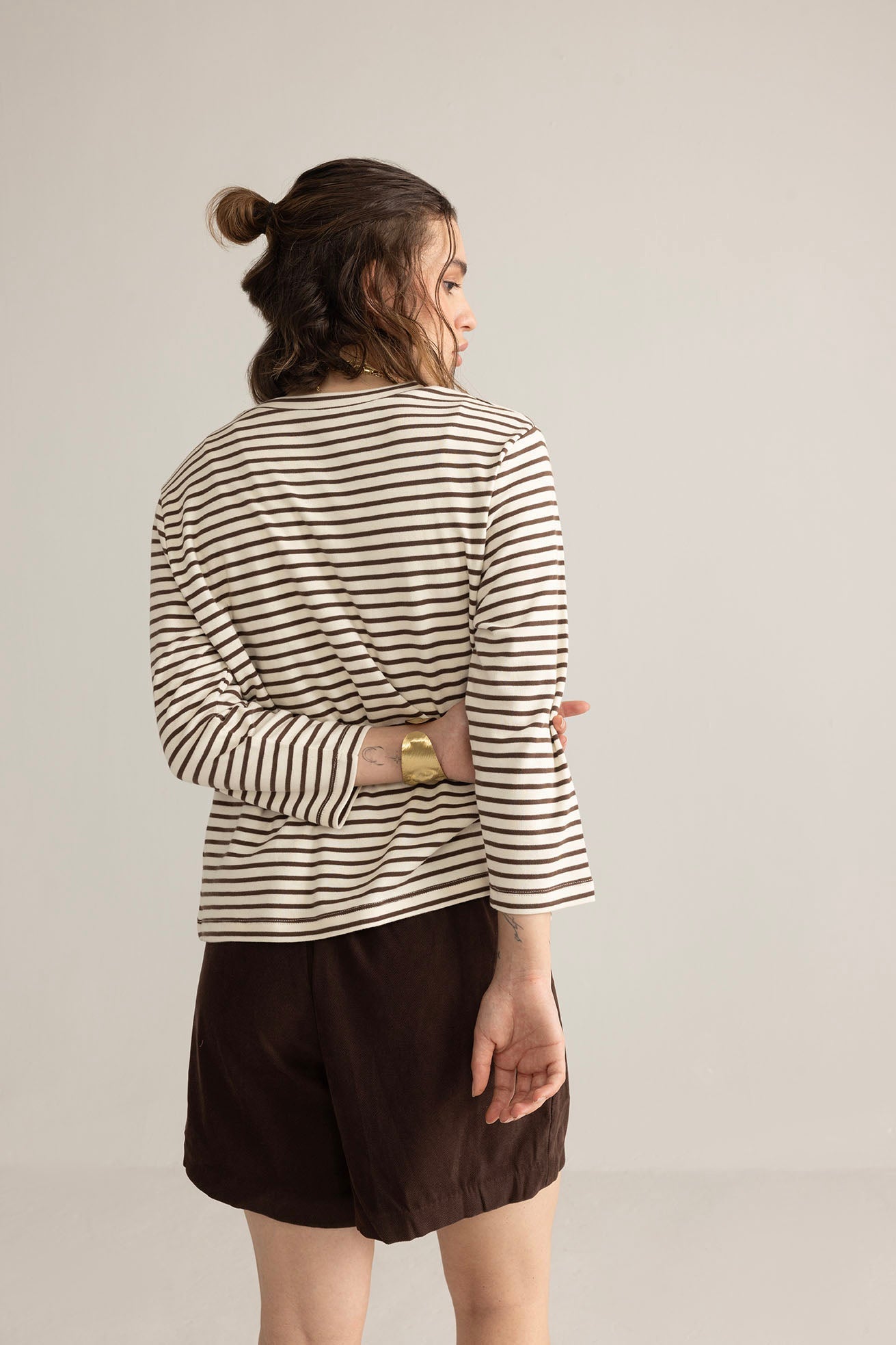 Bloomin' Ride Striped Top in Vanilla Smoke