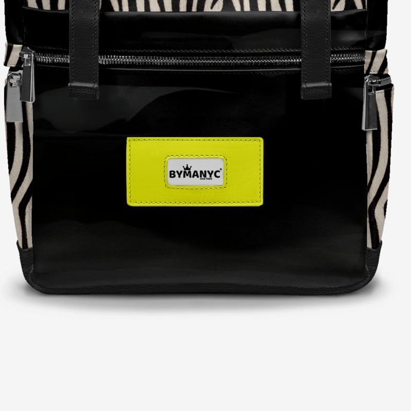 BYMANYC ® New York – NYC COUTURE Backpack in Zebra Print & Neon Yellow