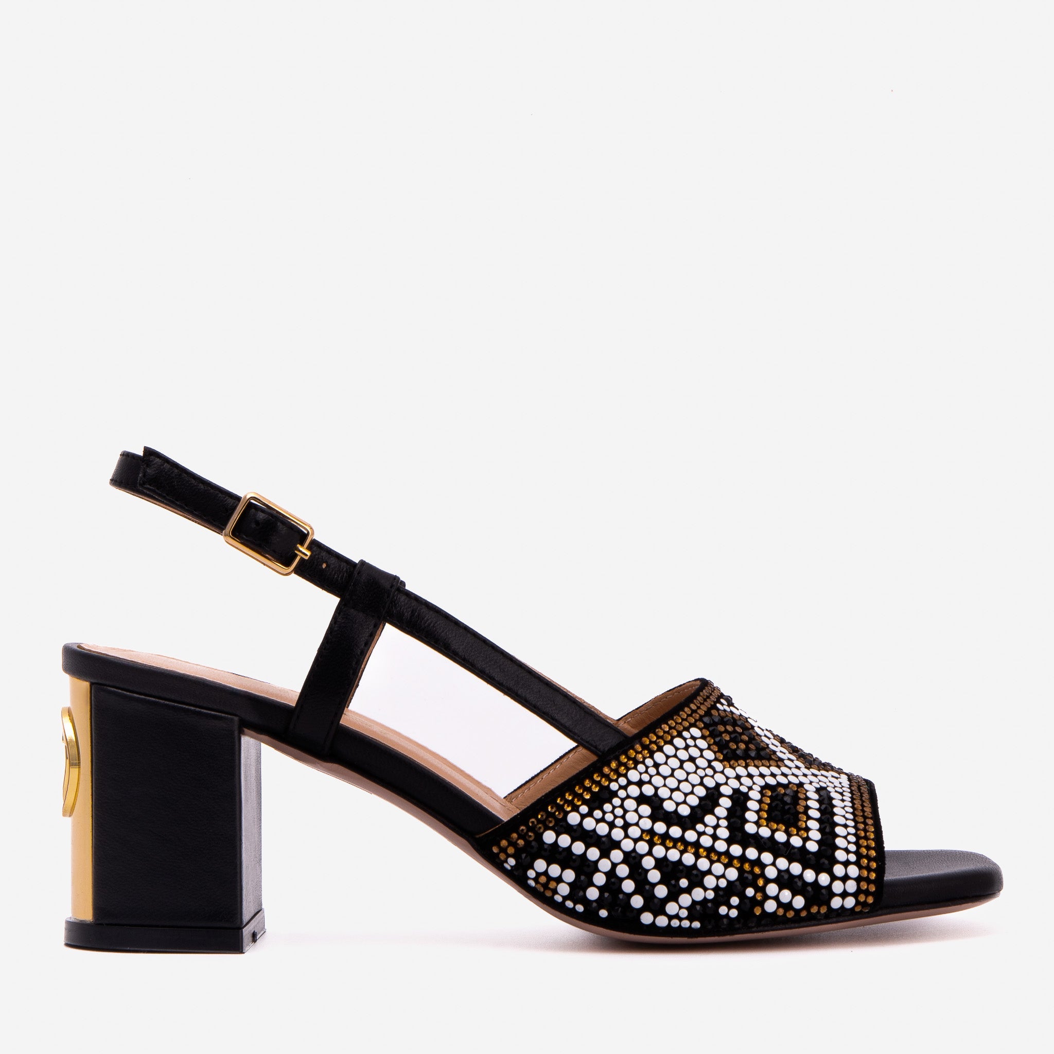 The Nampula Black Leather Women Slingback Sandal