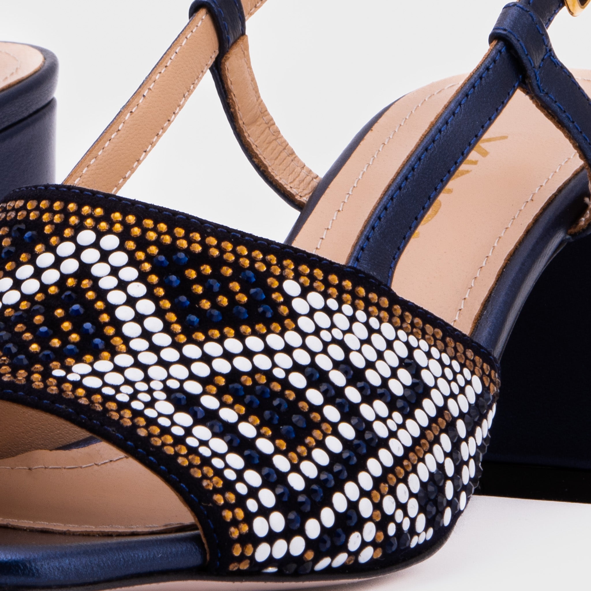 The Nampula Navy Blue Leather Women Slingback Sandal