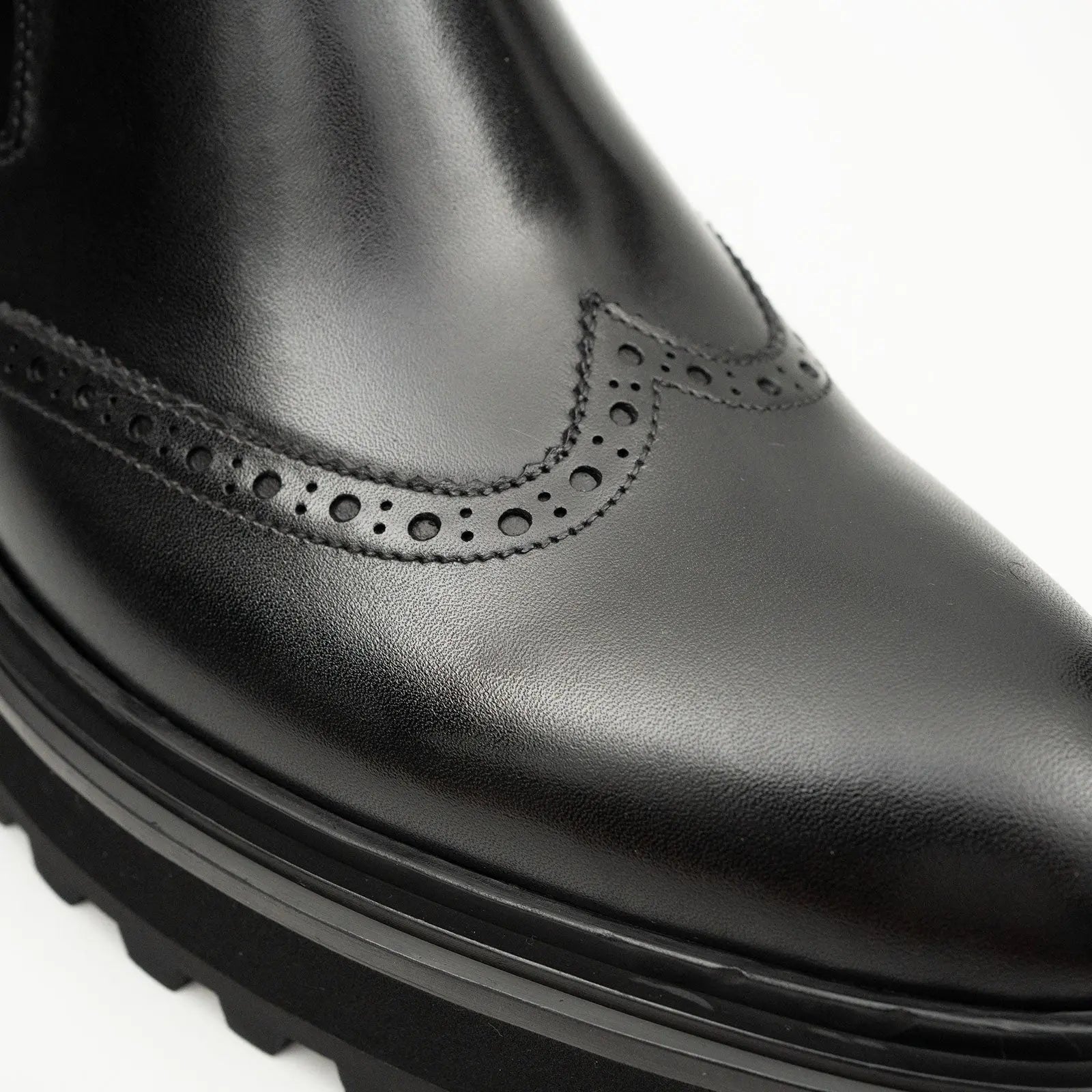 Brand Name Chelsea Boots Brogue Detailing Handmade Leather
