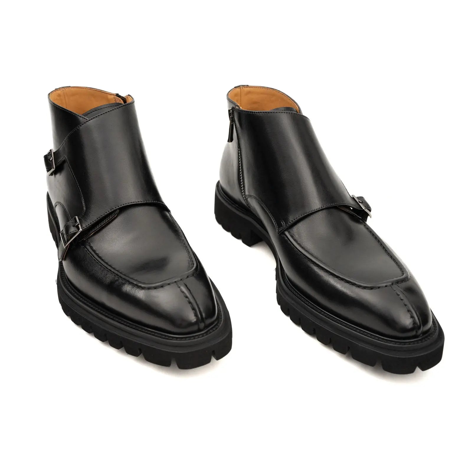 Divinch Double Monk Calfskin Premium Black Lug Sole Boot