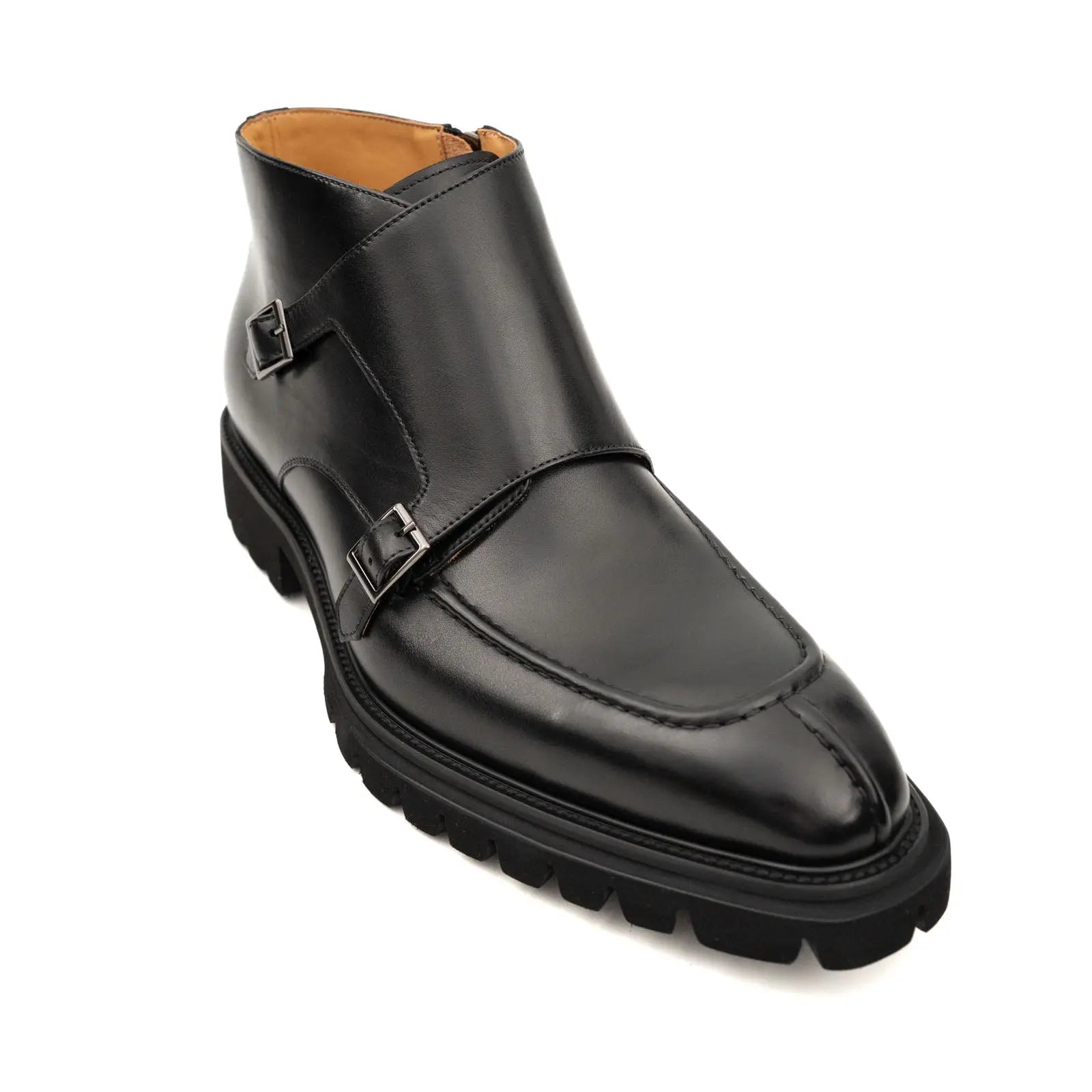 Divinch Double Monk Calfskin Premium Black Lug Sole Boot