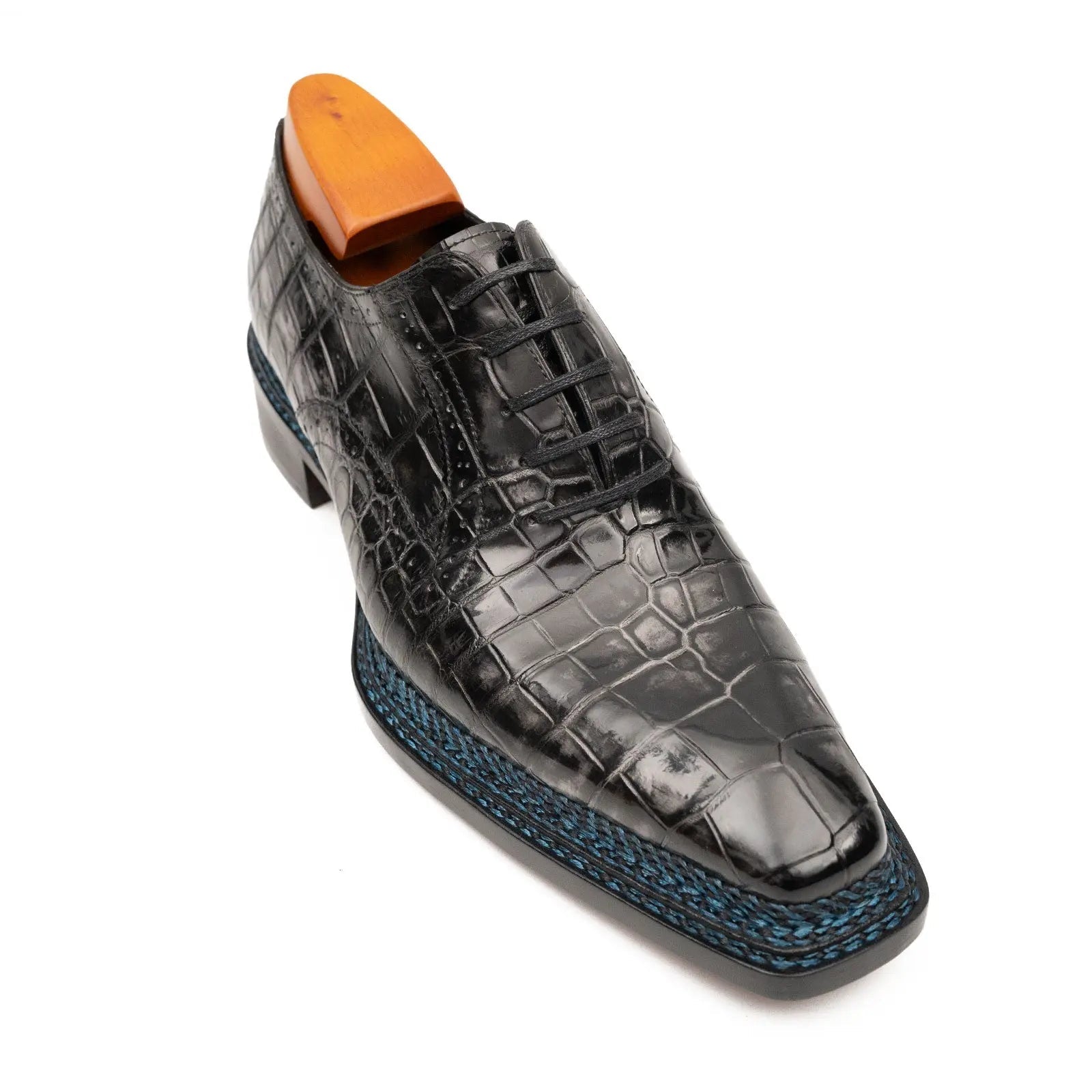 Men’s Crocodile Leather Oxford Goodyear Norwegian 8018