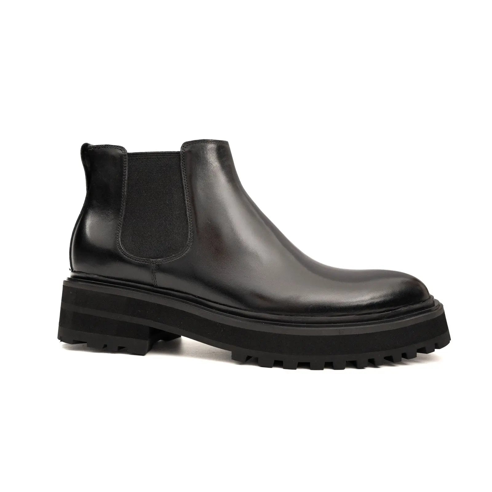 Platform Chelsea Boot Premium Calfskin Leather Black