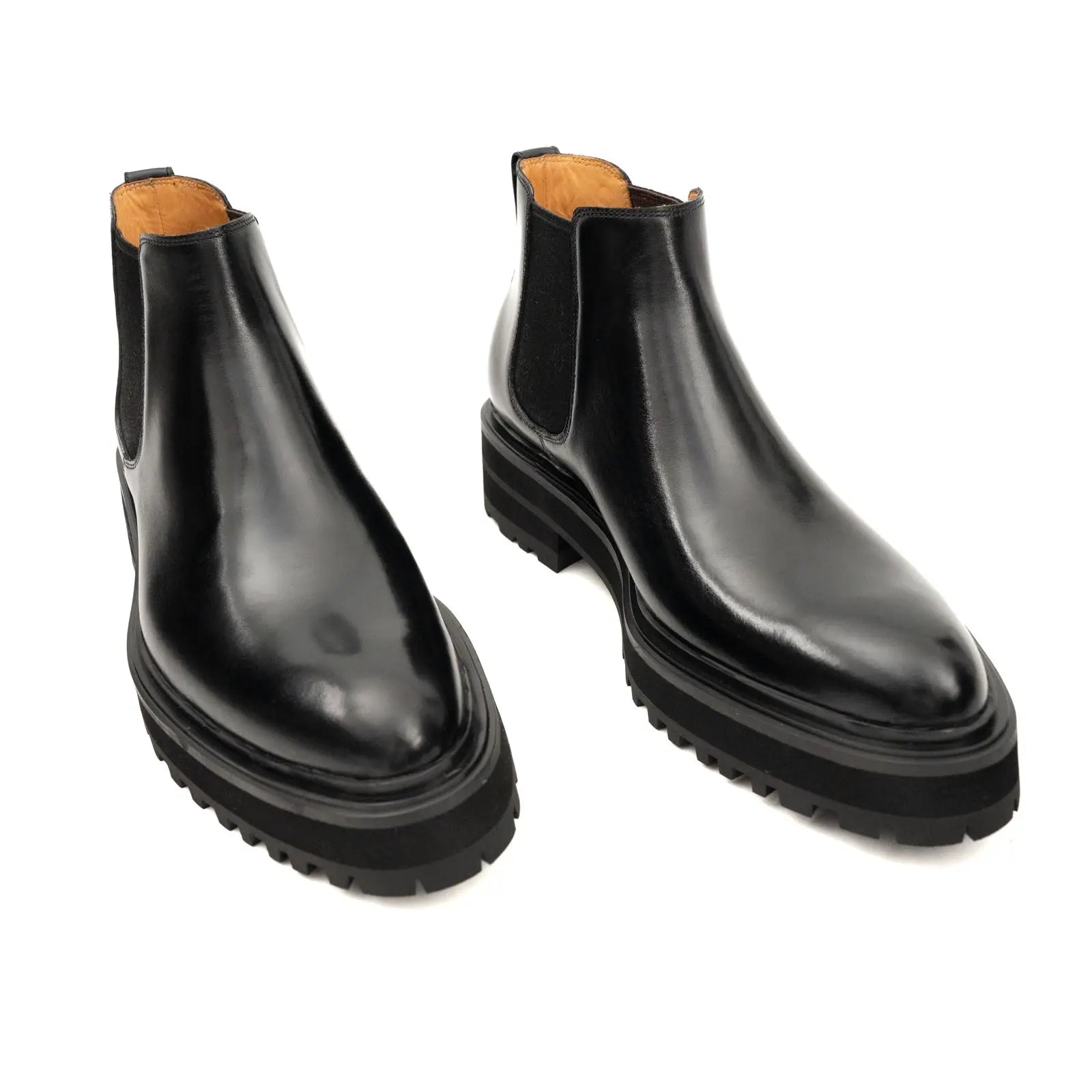 Platform Chelsea Boot Premium Calfskin Leather Black