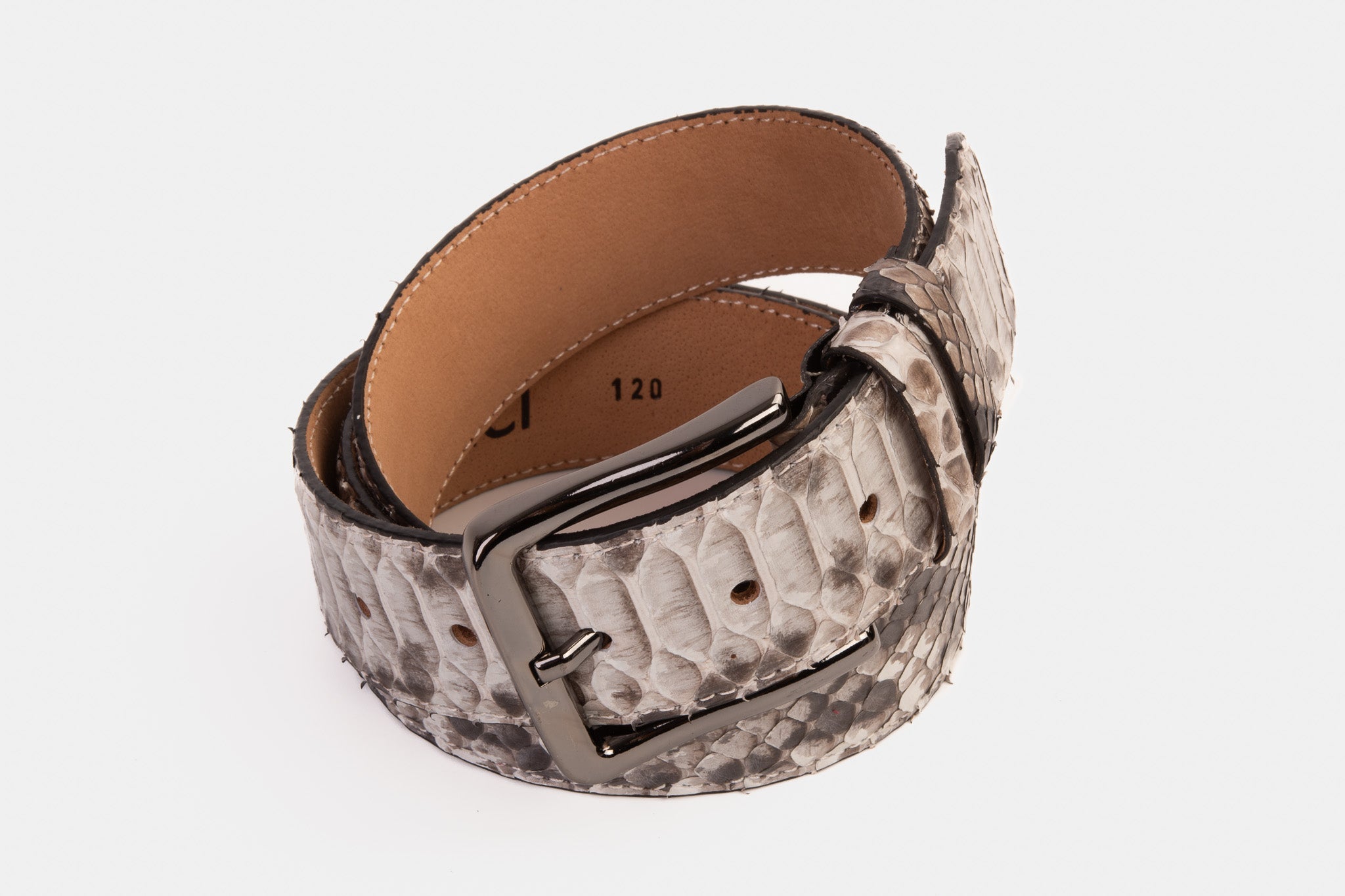 The Boss Natural python Sneak Leather Leather Belt