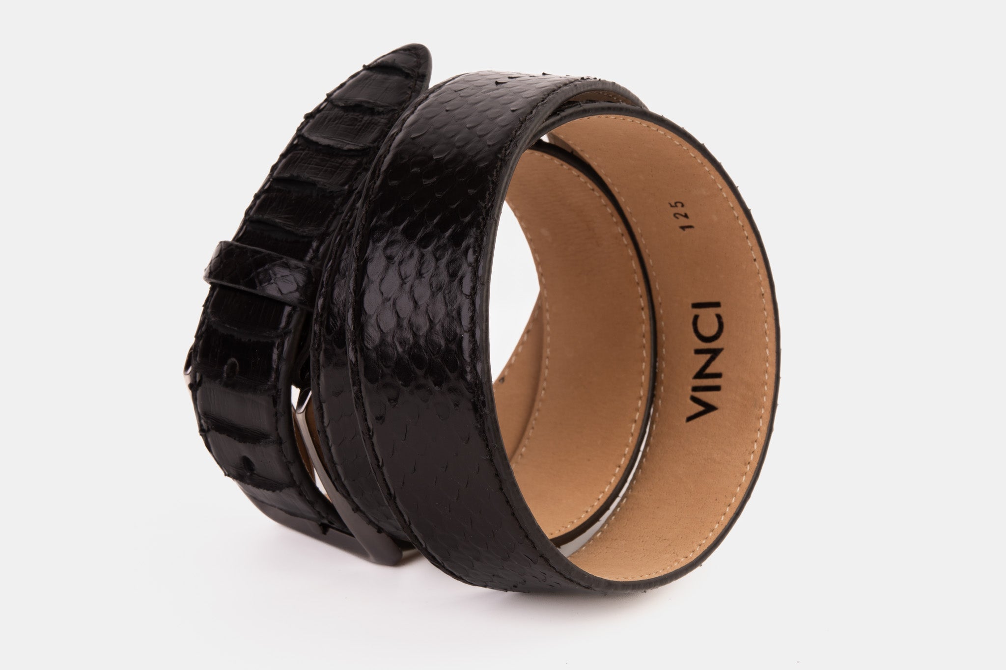 The Boss Black python Sneak Leather Belt