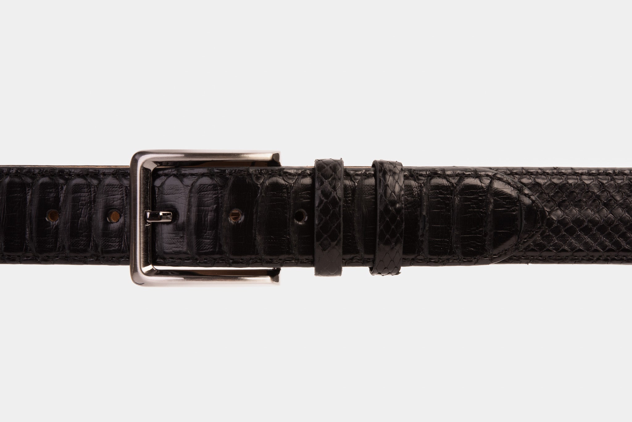 The Boss Black python Sneak Leather Belt