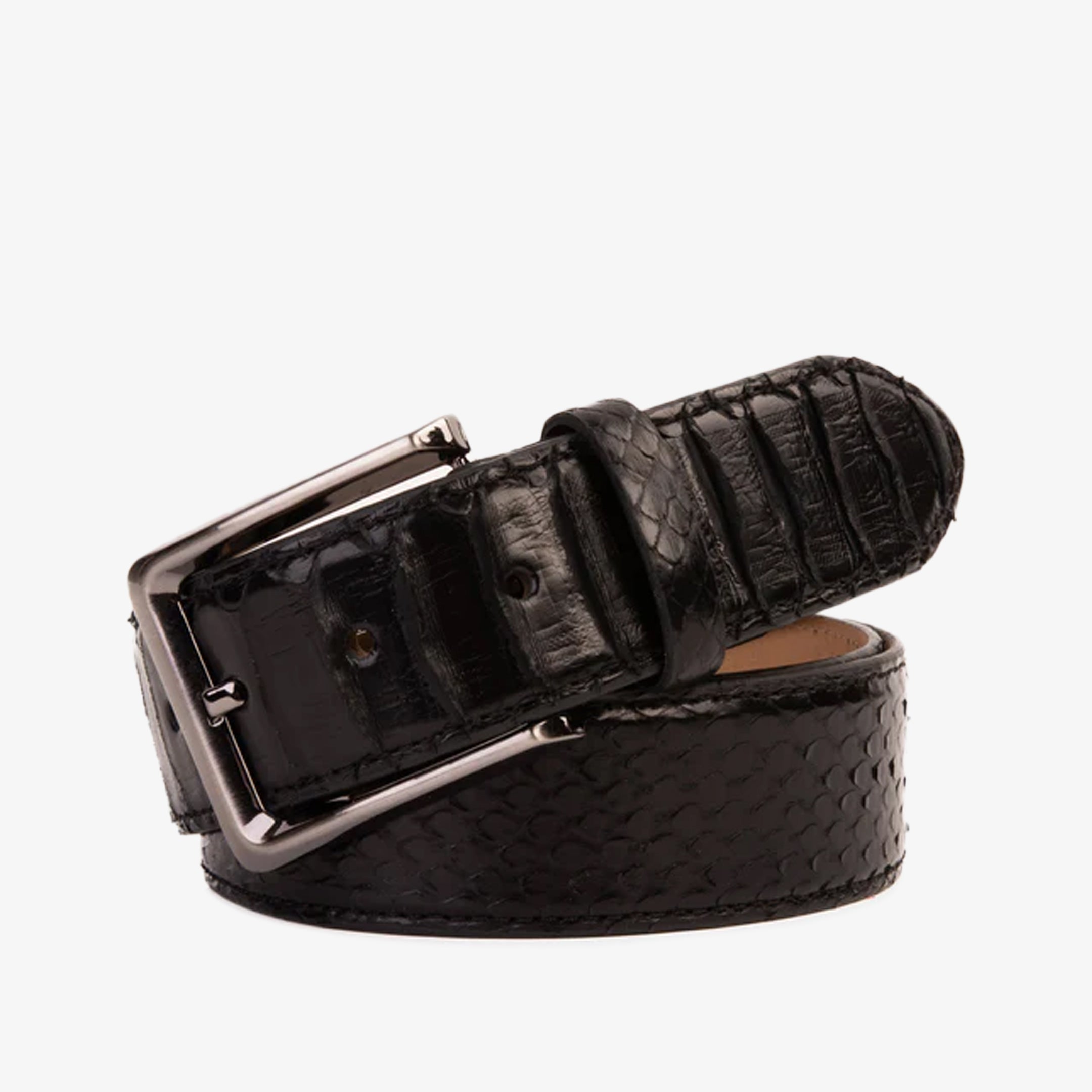 The Boss Black python Sneak Leather Belt