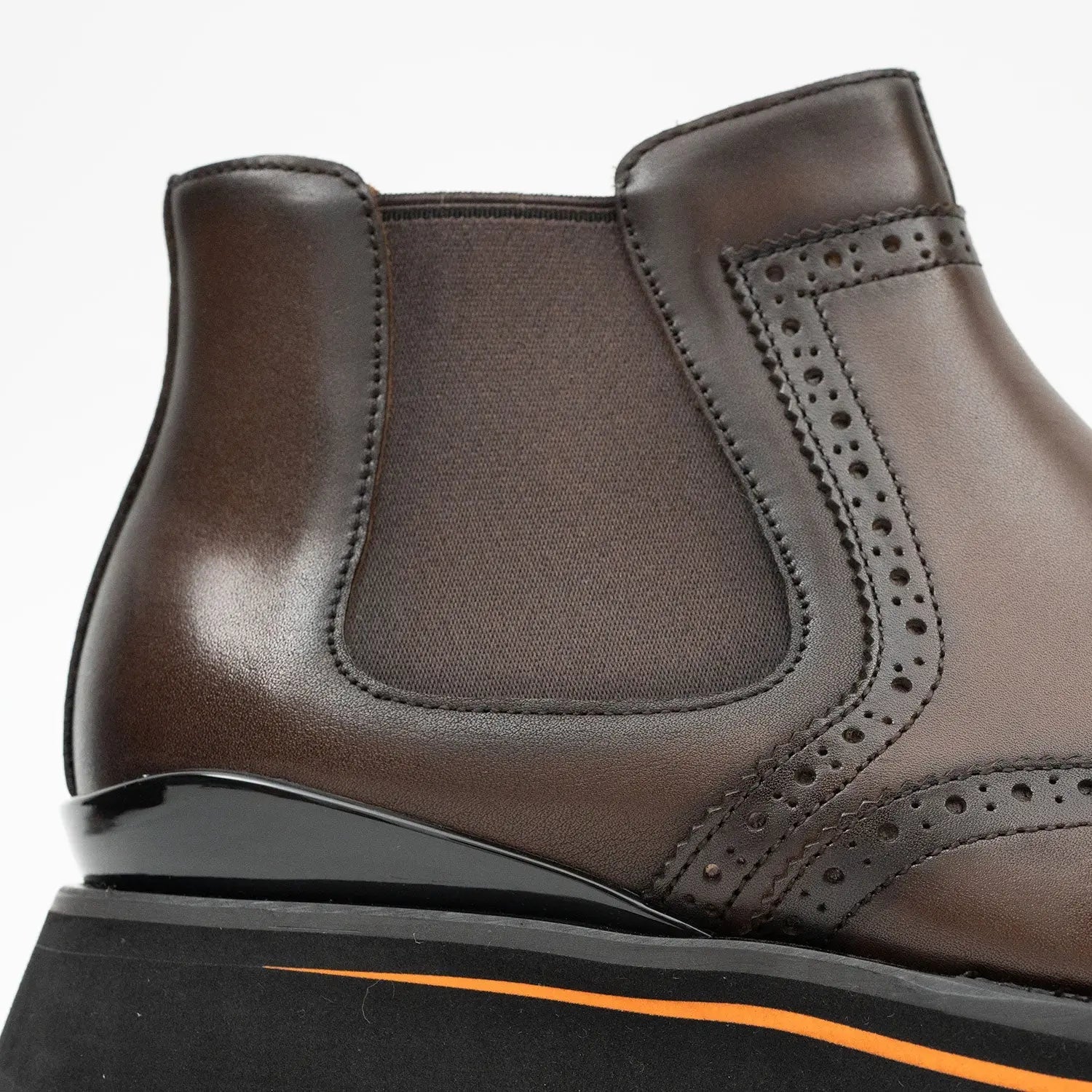 Brogue Thick Sole Chelsea Boot Men's Calf Leather 2891