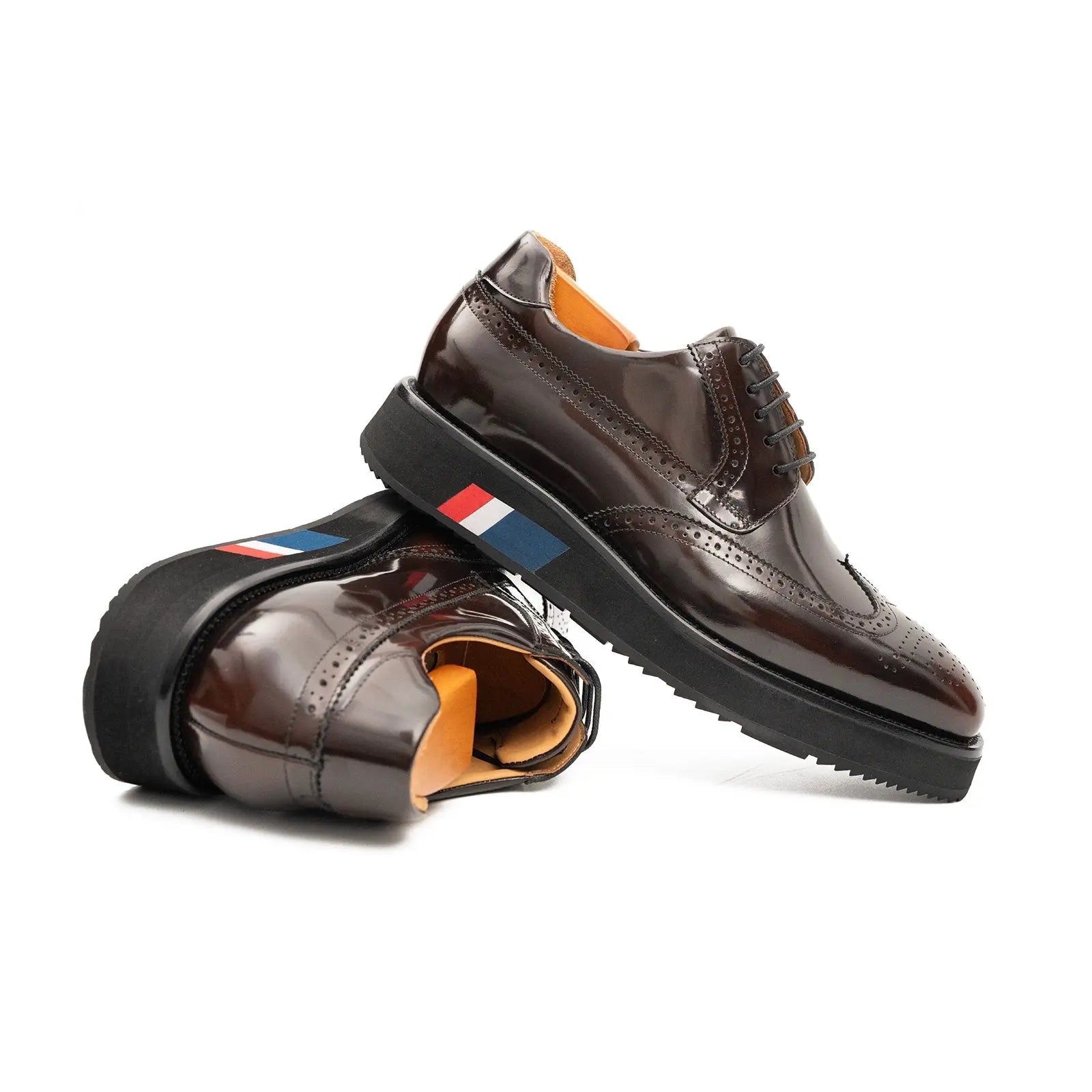 Divinch Brogue Wingtip Derby Platform Rich Coffee Shoe