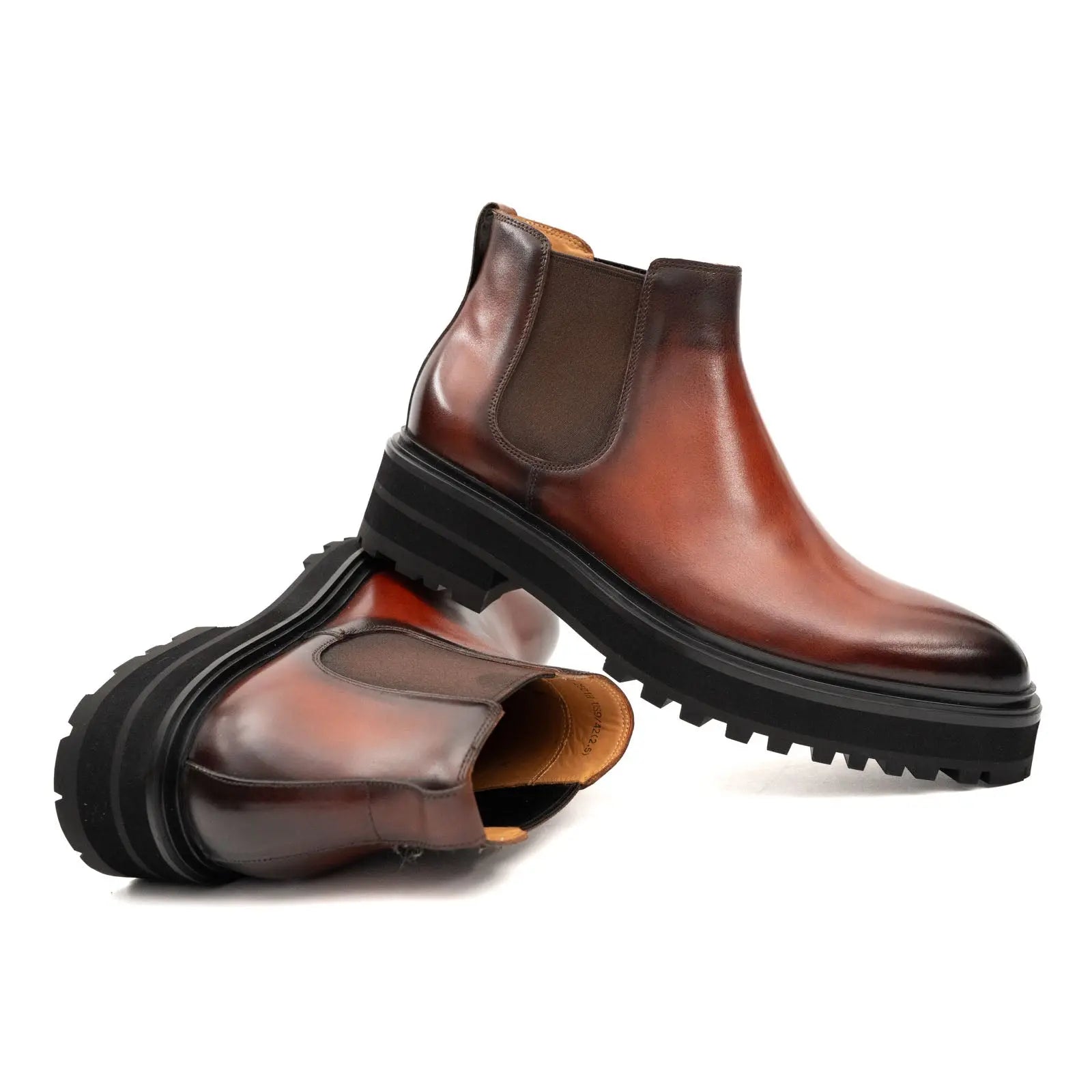 Chelsea Boot Calfskin Leather Brown Burnished Classic
