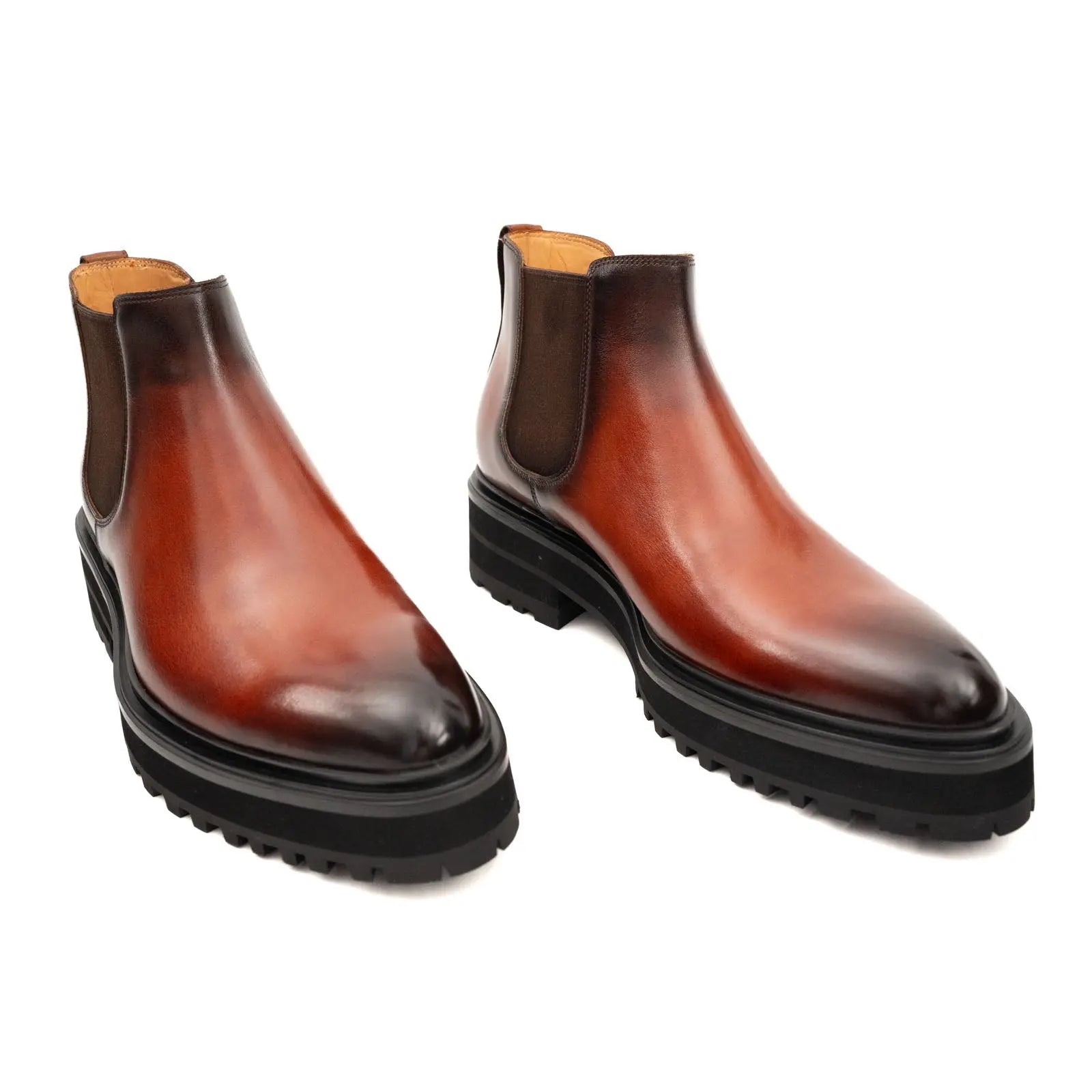 Chelsea Boot Calfskin Leather Brown Burnished Classic