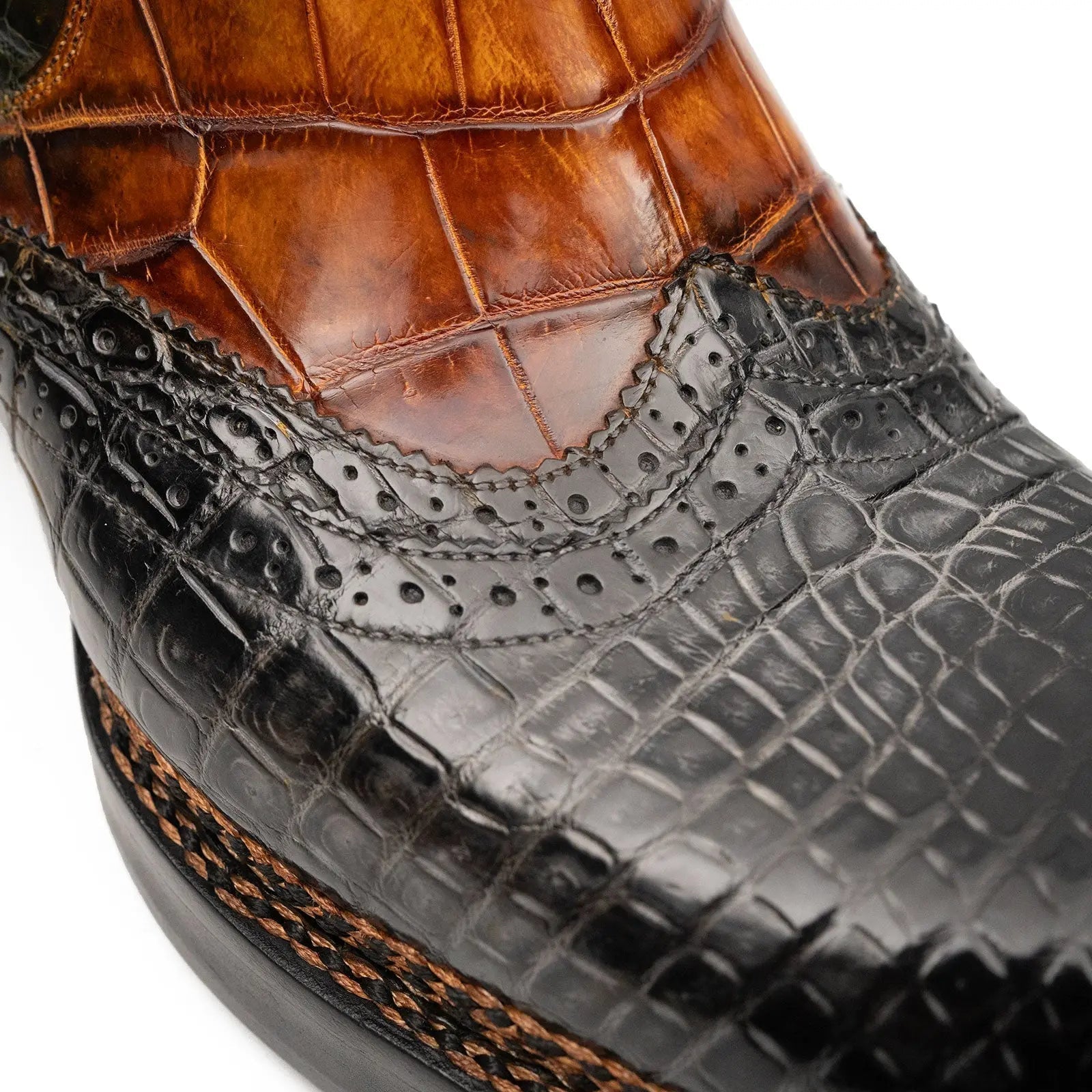 Goodyear Norwegian Welt Men's Crocodile Leather Boots Brown 8013