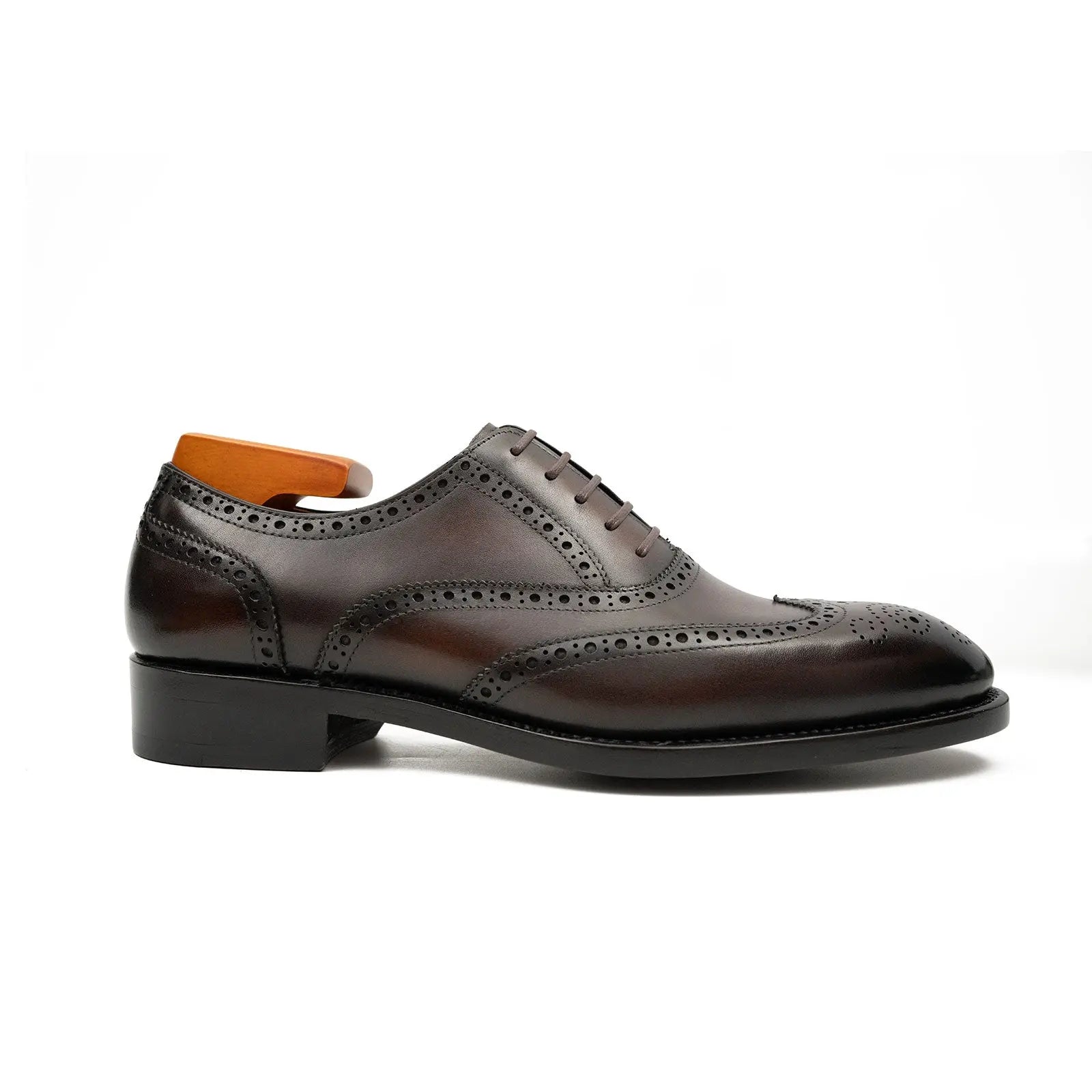 Goodyear Welted Brogue Shoes Classic Men's Leather Brown