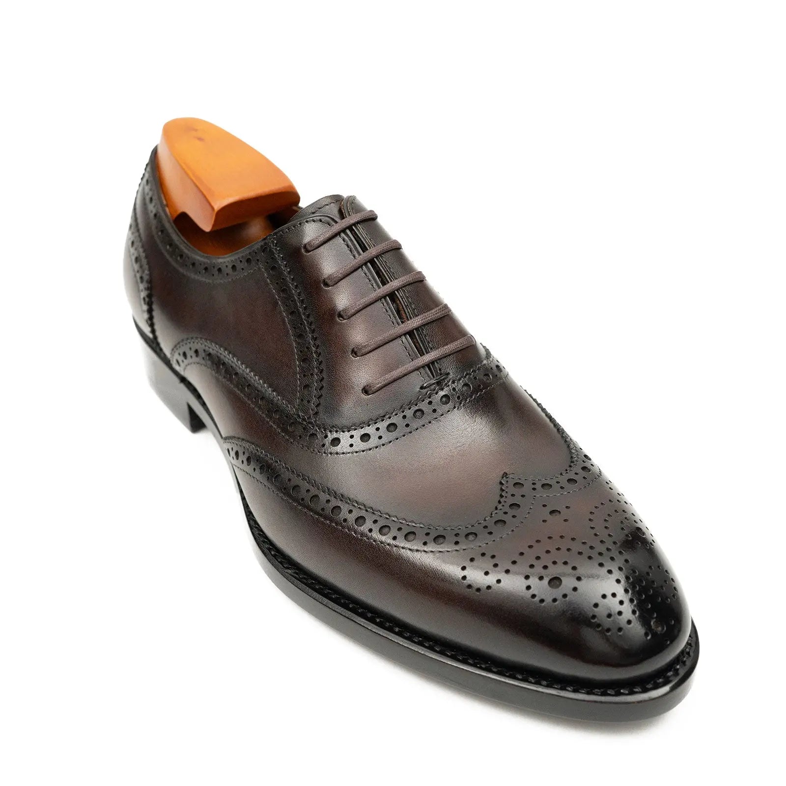 Goodyear Welted Brogue Shoes Classic Men's Leather Brown