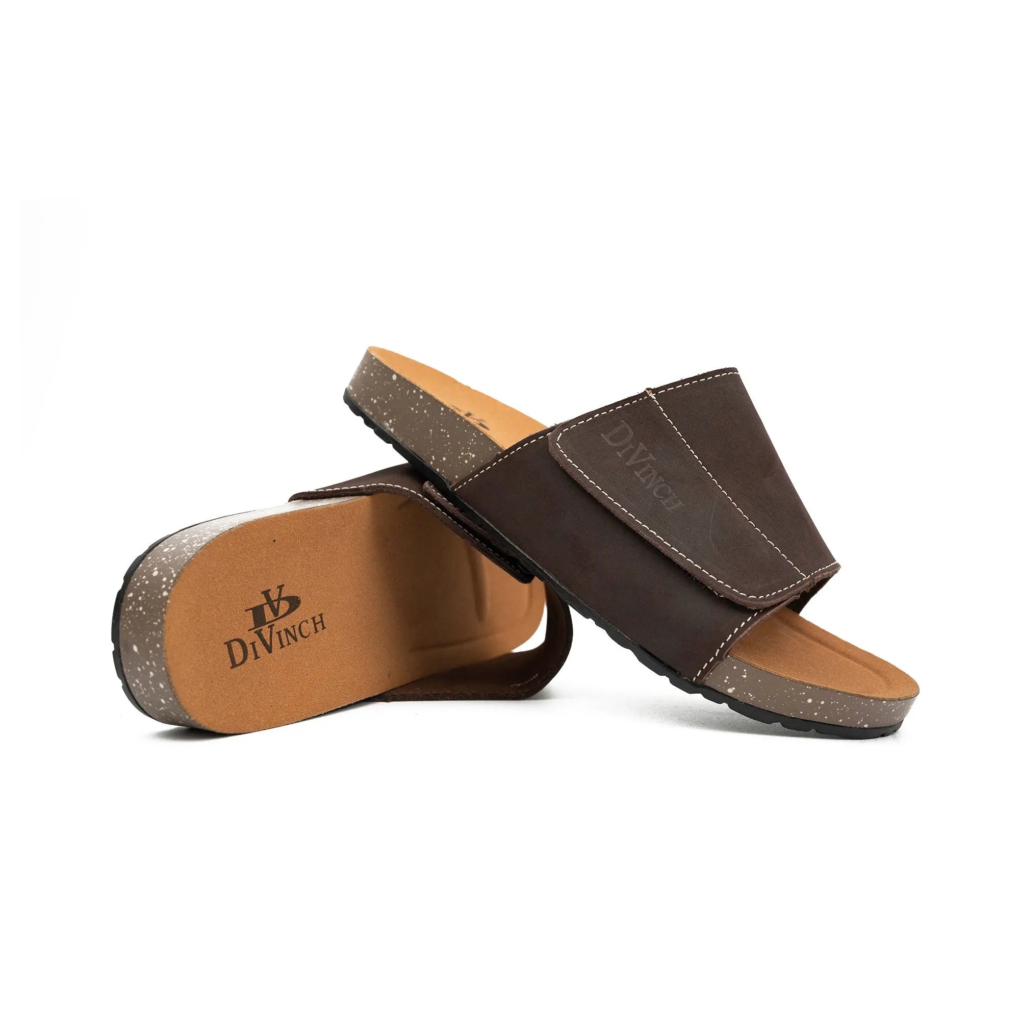 DiVinch Casual Single Strap Slide Sandals Men's Brown