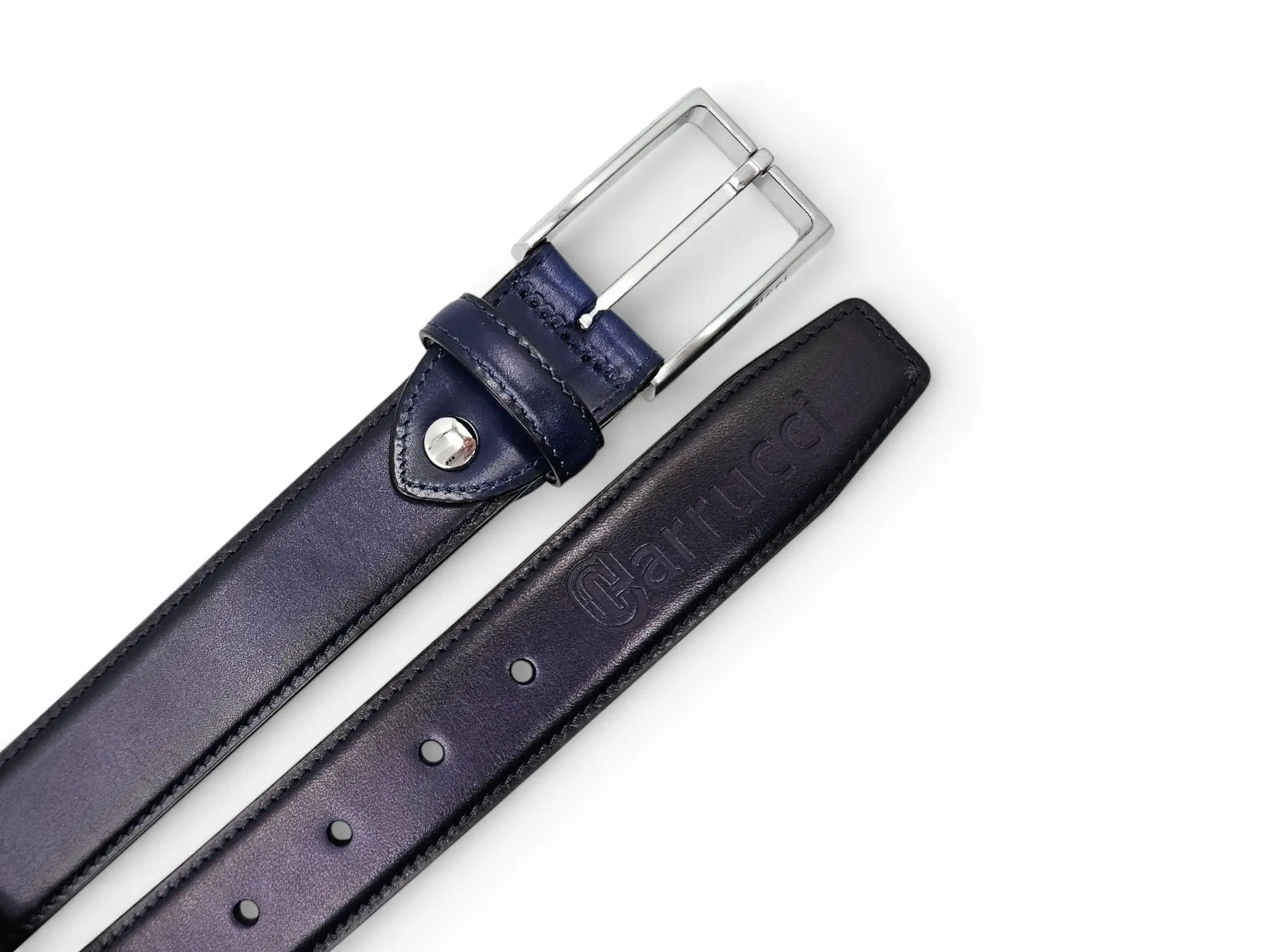 Carrucci Burnished Calfskin Belt Calfskin Leather KC1