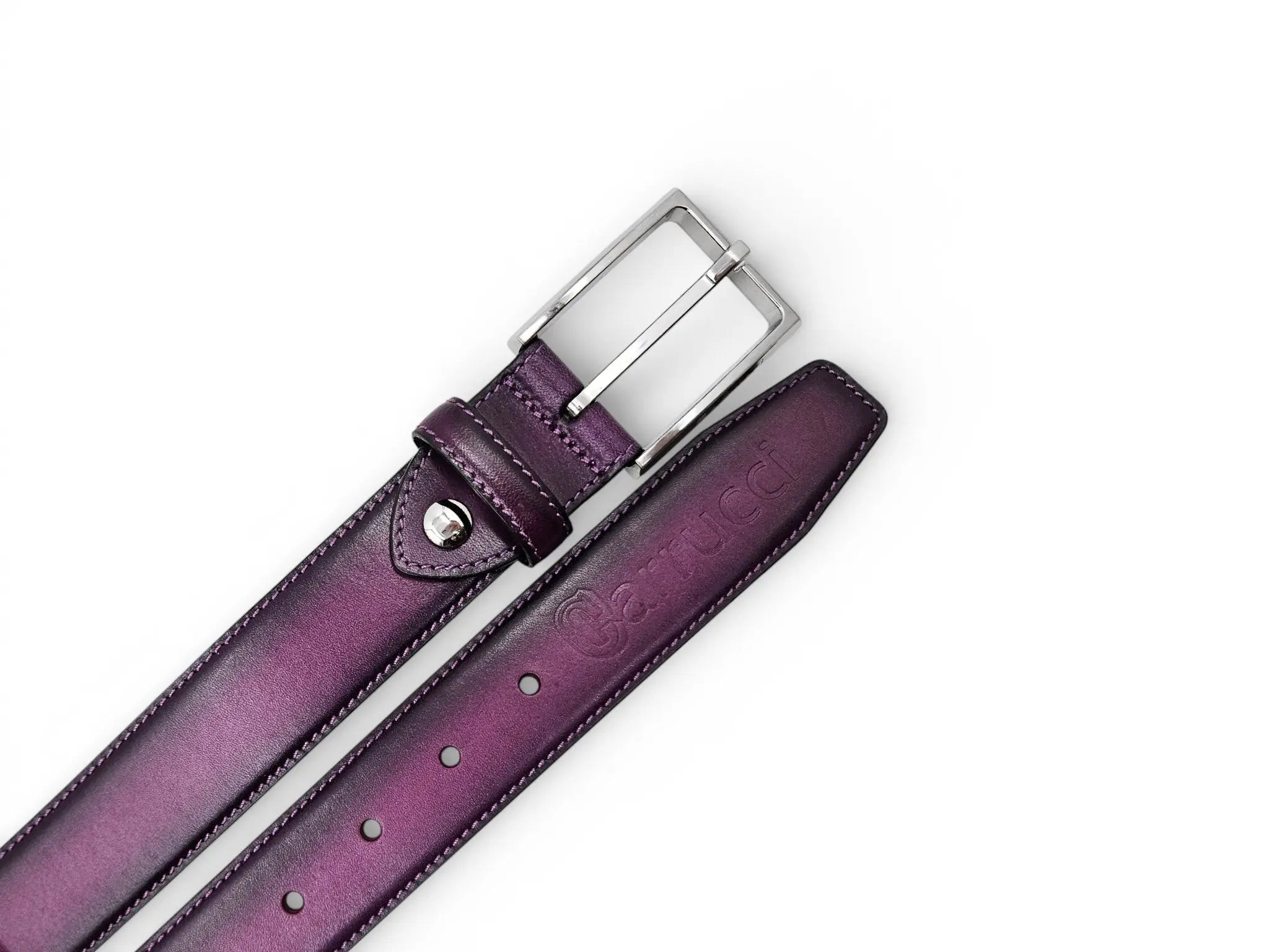 Carrucci Burnished Calfskin Belt Calfskin Leather KC1