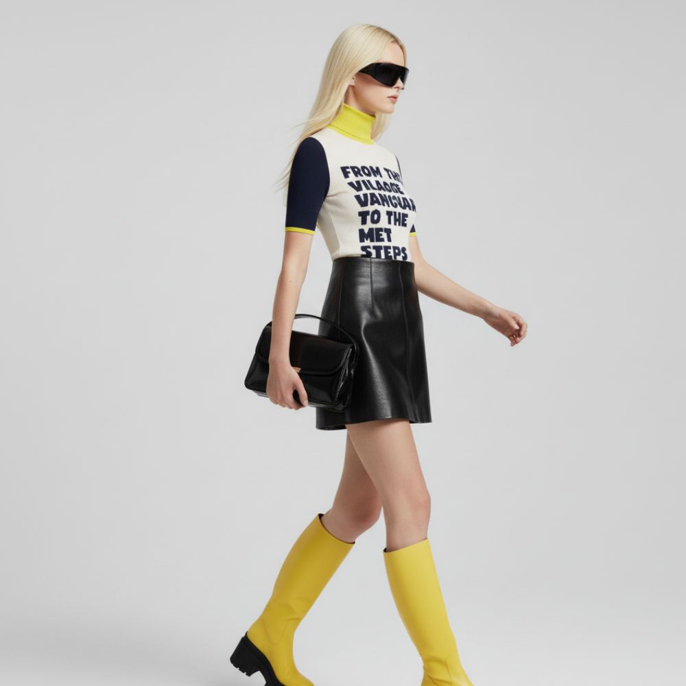 BYMANYC Chronicles Color Block Fitted Knit Top Premium