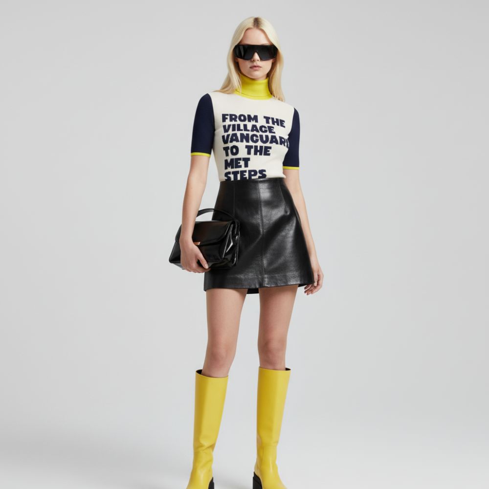 BYMANYC Chronicles Color Block Fitted Knit Top Premium