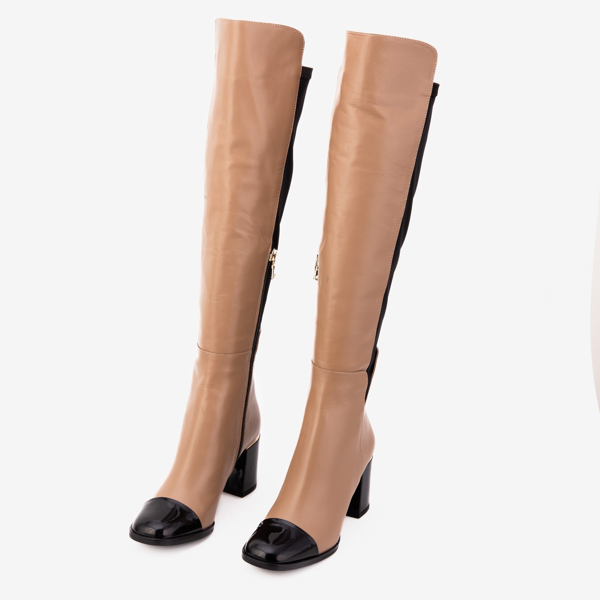 The Verona Cream Leather Knee High Women Boot