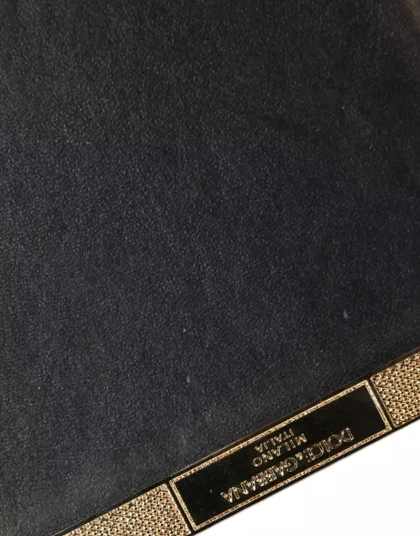 Dolce & Gabbana GOLD CRYSTAL BIFOLD CLUTCH EVENING PARTY WOMEN PURSE BAG