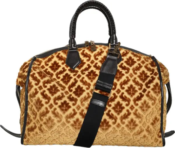 Dolce & Gabbana BEIGE VELVET TOP HANDLE SHOULDER DUFFLE WOMEN BAG