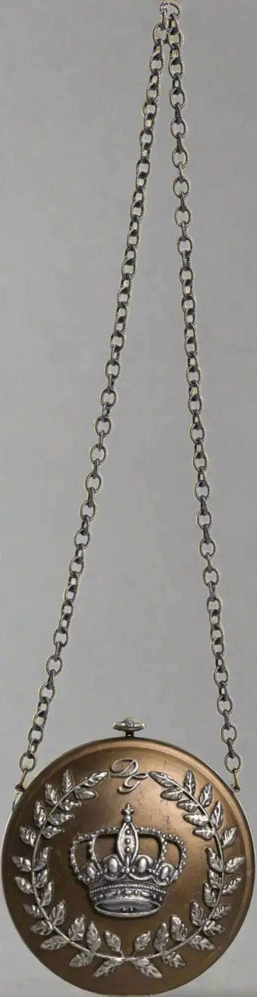 Dolce & Gabbana Gold Brass Metal DG Crown Clutch Crossbody Bag