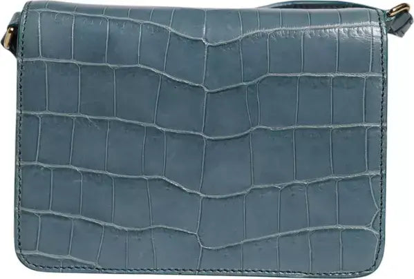 Dolce & Gabbana Green Exotic Leather DG Plaque Crossbody Mini Bag