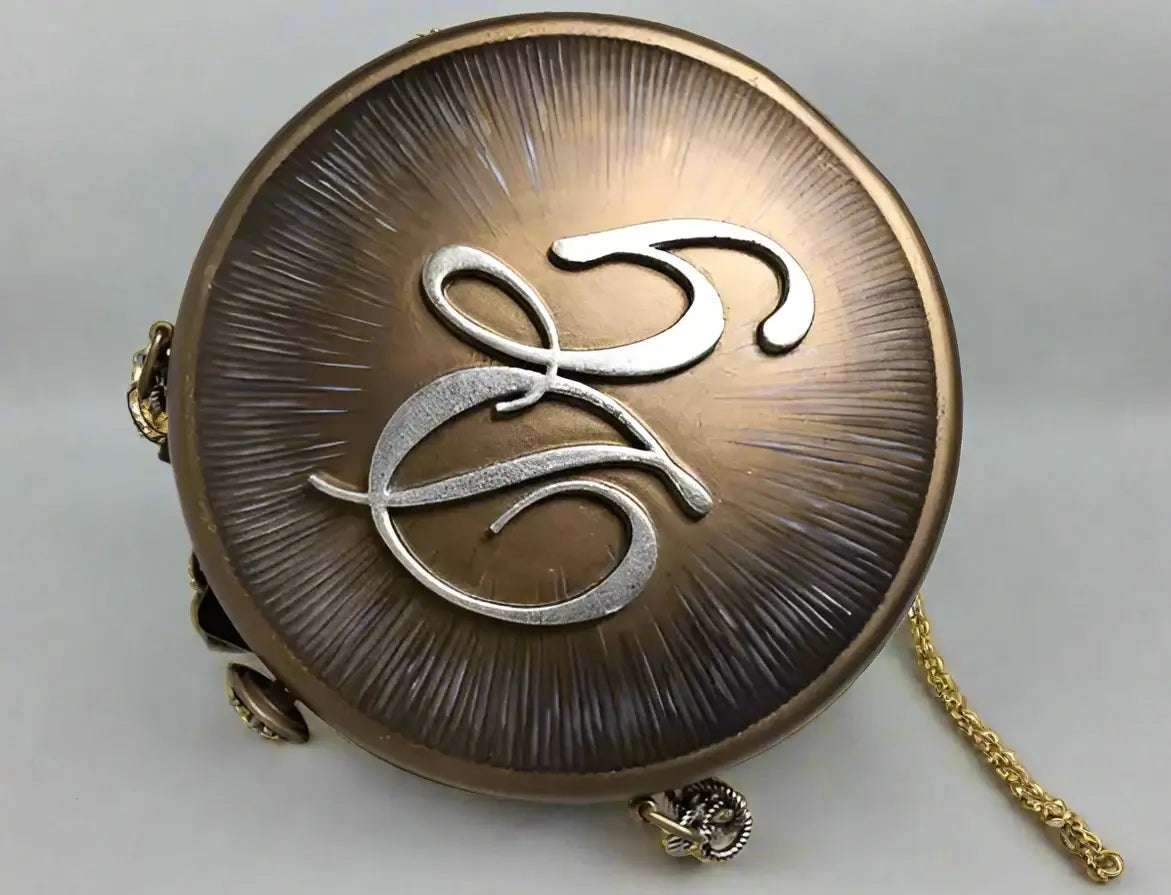 Dolce & Gabbana Gold Brass Metal DG Crown Clutch Crossbody Bag