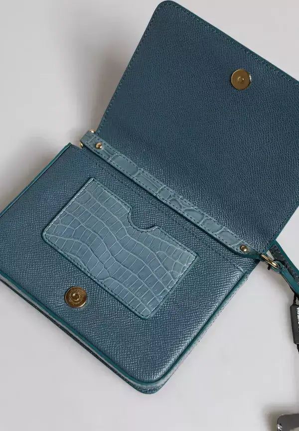 Dolce & Gabbana Green Exotic Leather DG Plaque Crossbody Mini Bag