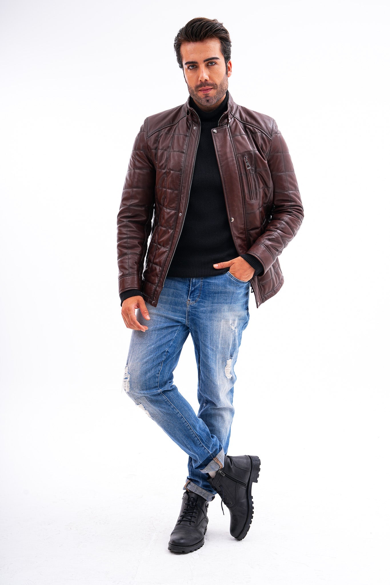 The Modena Quilted Leather Men Jacket