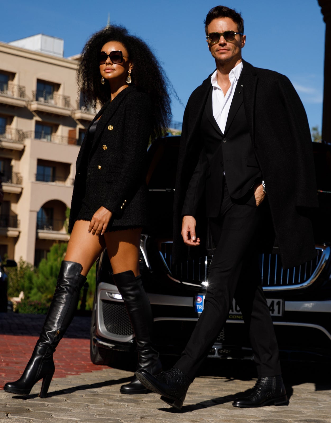 The Sao Paulo Black Leather Knee High Platform Heel Women Boot