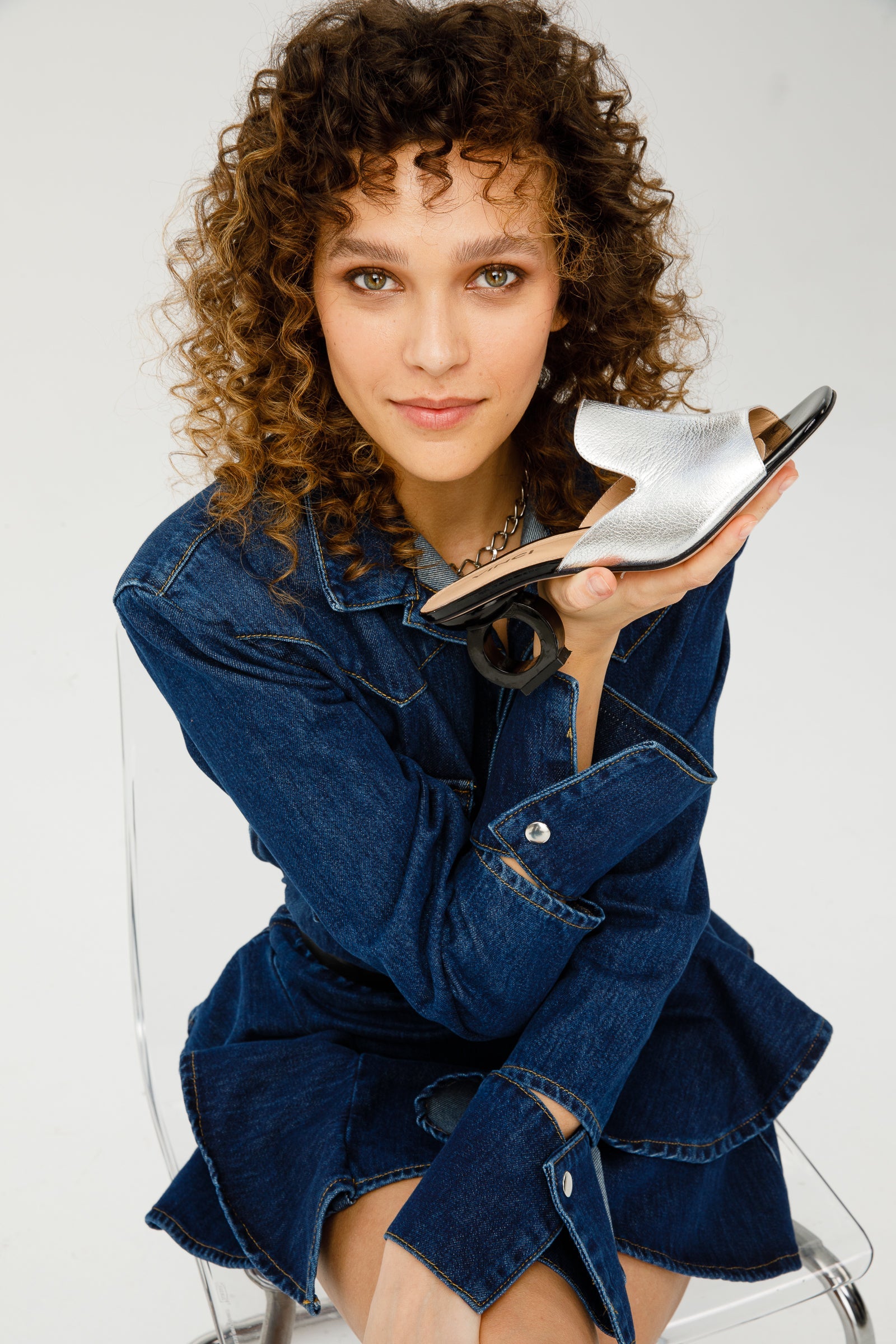 The Tory Silver Leather Women Sandal