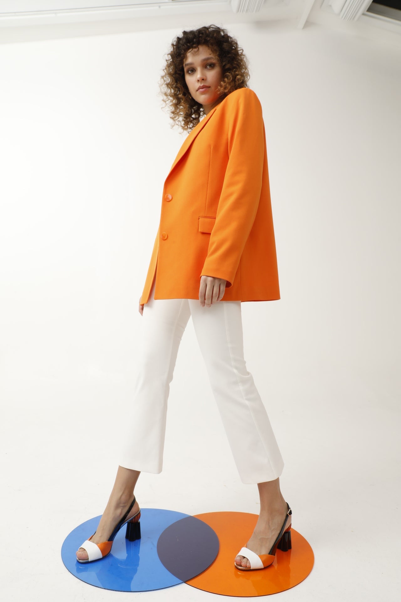 The Rize Multicolor Pumpkin Heel Leather Women Sandal