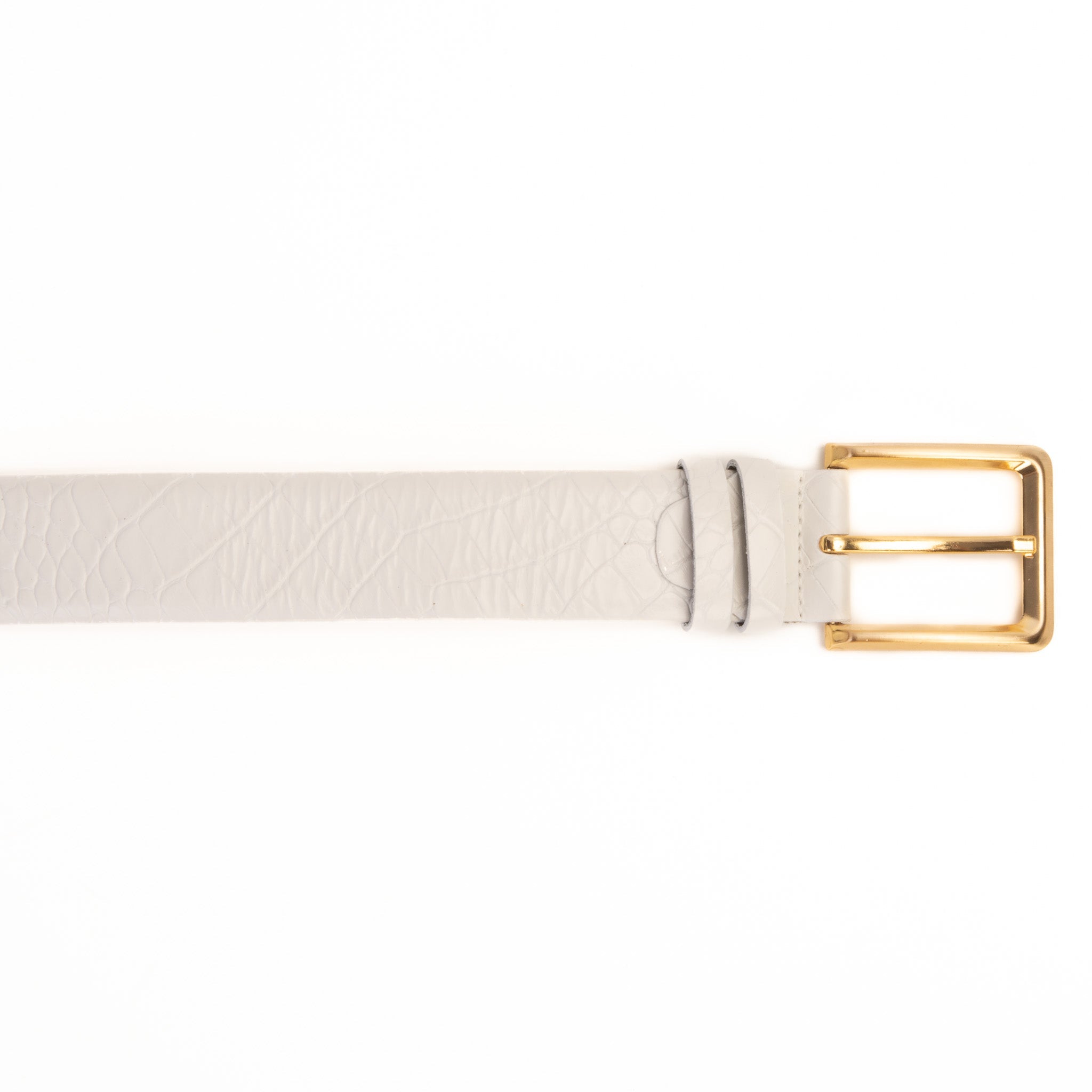 The Monaco White Leather Belt
