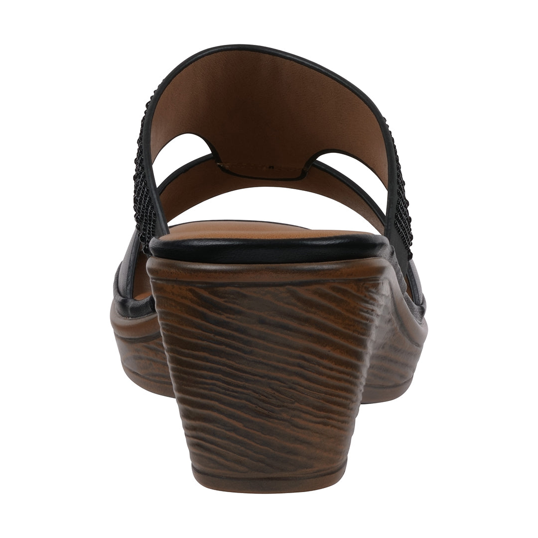 GC Shoes Women's Everi Black Wedge Sandals