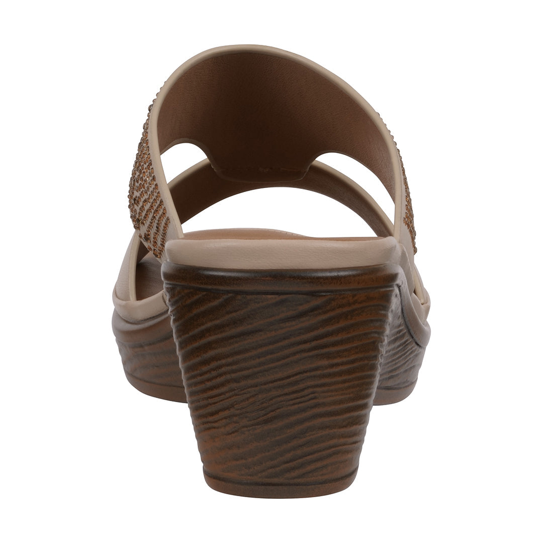 GC Shoes Women's Everi Nude Wedge Sandals