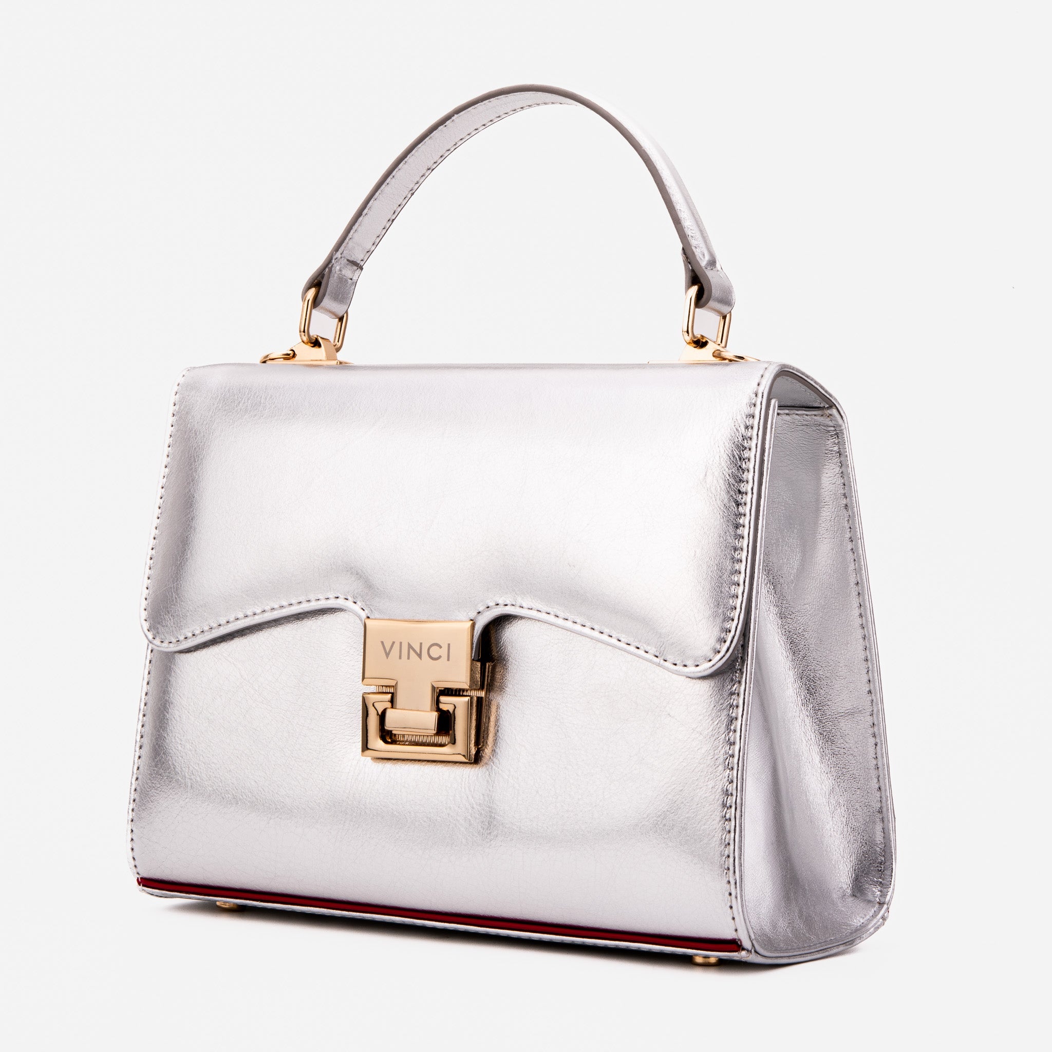 The Ege Silver Leather Handbag
