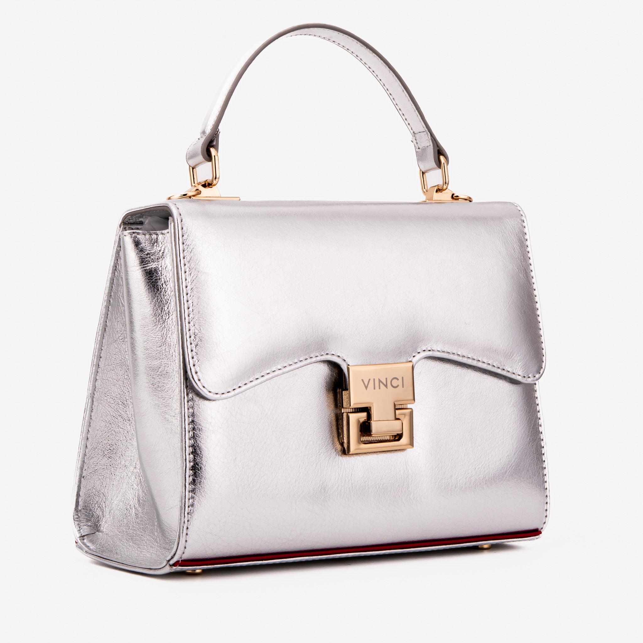 The Ege Silver Leather Handbag