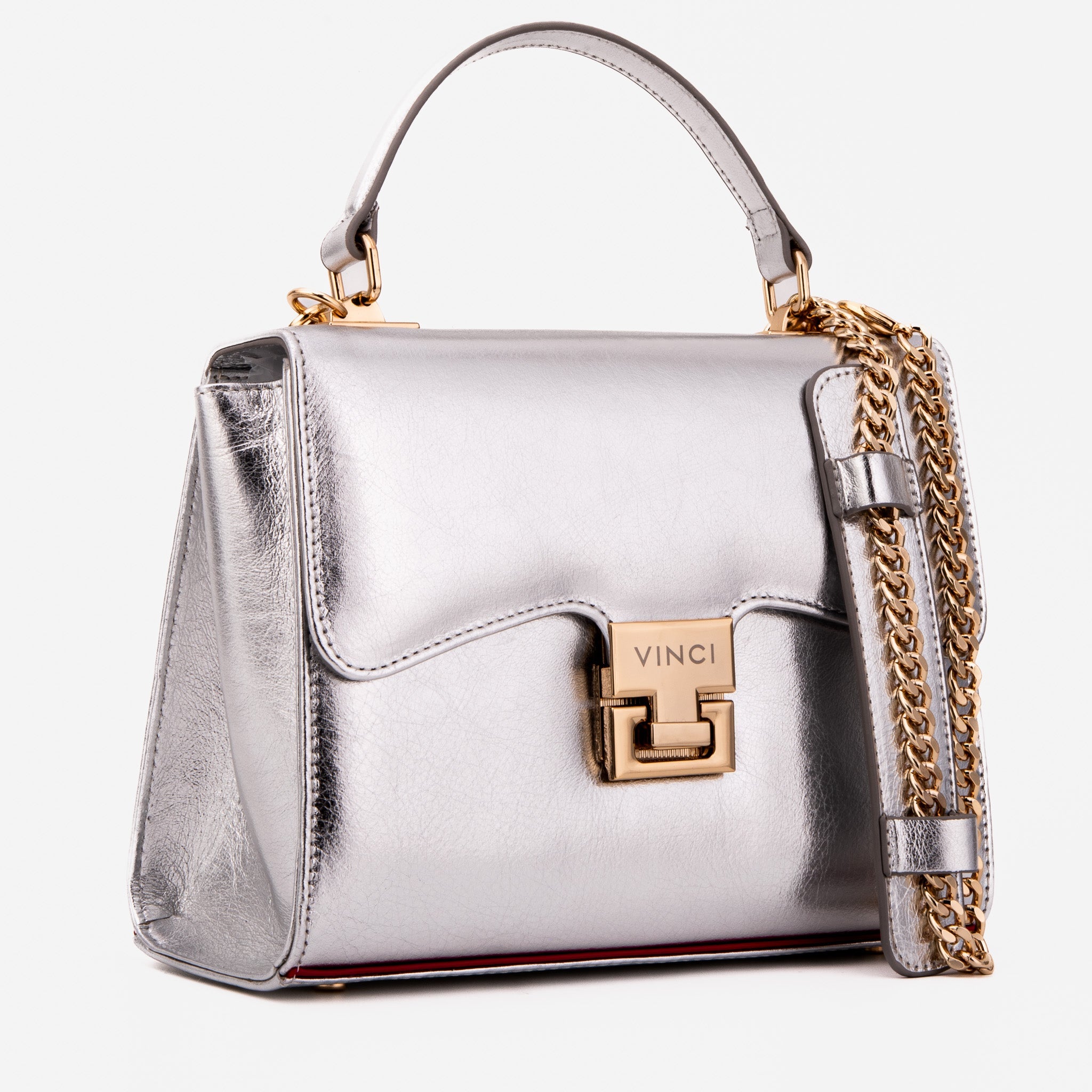 The Ege Silver Leather Handbag