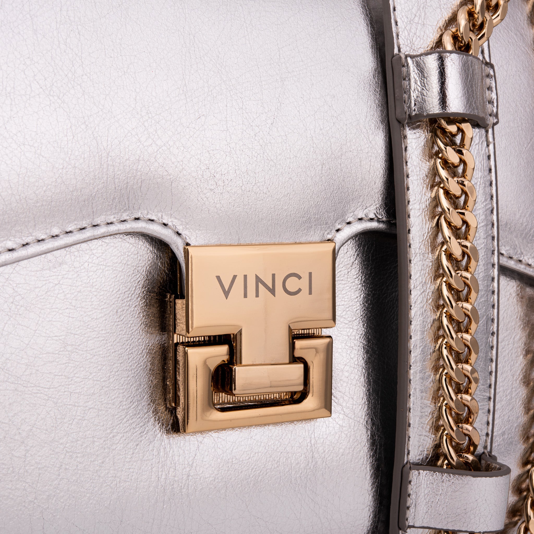 The Ege Silver Leather Handbag