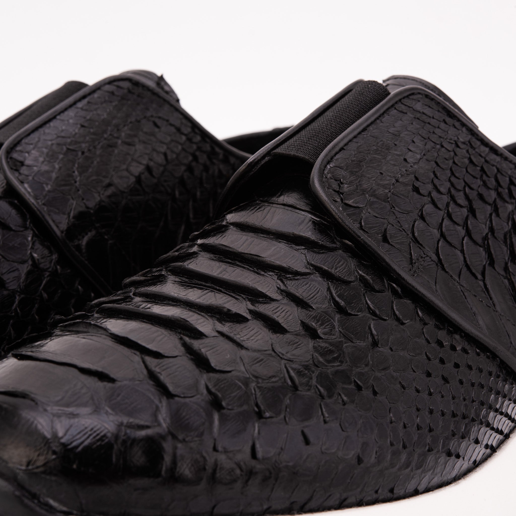 The Obsidian Black Python Leather Men Sneaker
